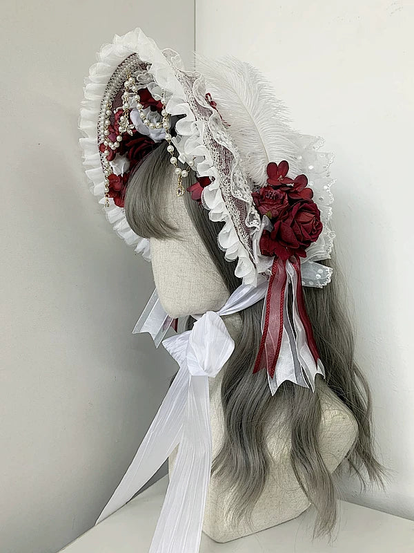 Gothic Lolita Lace BNT, Pearl Chain and Cross Pendants