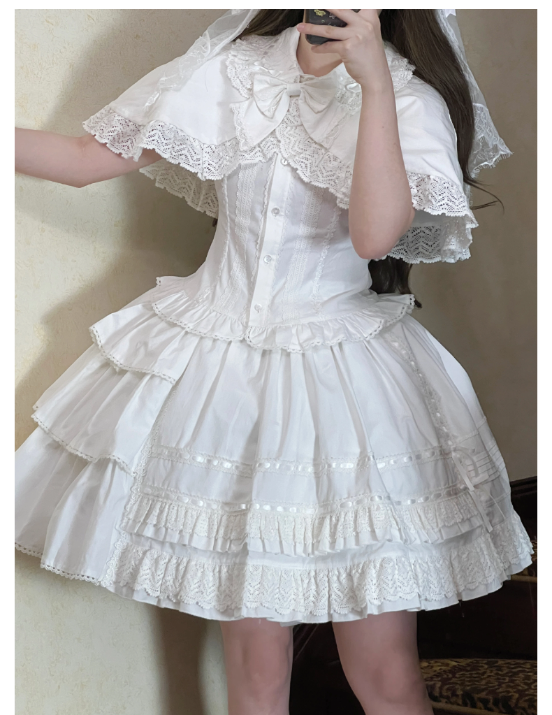 AerialCat - Praying Snowfall - Old School Lolita Skirt Suit Cape Princess Sleeve Shirt 39180:615704