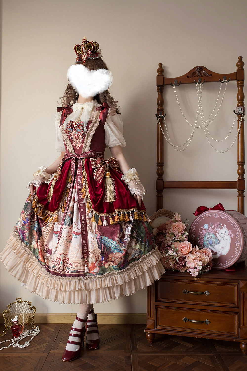 Miss Point~Kaleidoscope~Retro Lolita Dress Oil Painting Print JSK Dress Customized 35394:488294