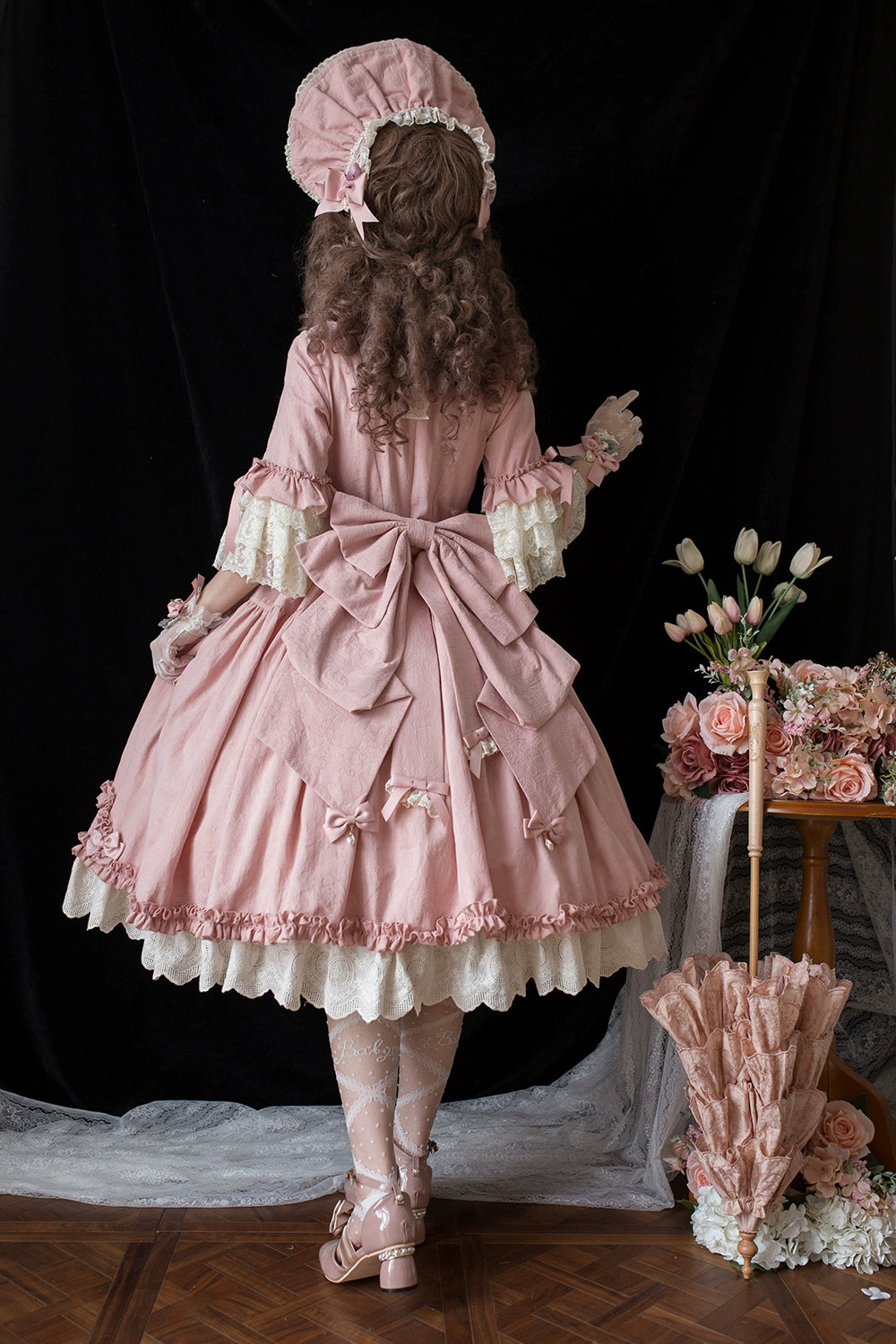 Miss Point~Lilyka Garden~Classic Lolita OP Dress Set Elegant Floral Wall Princess Sleeve 38832:606444