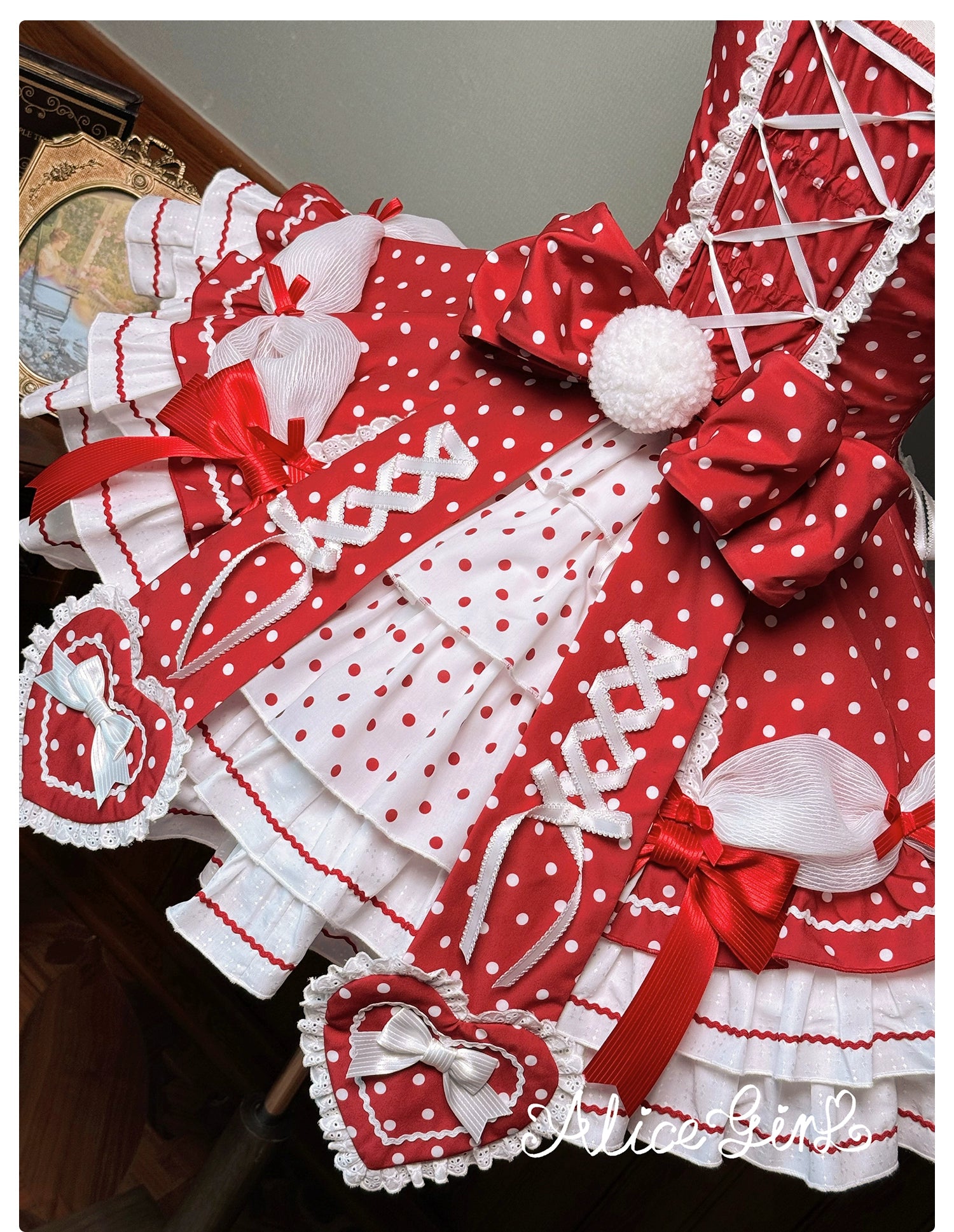Alice Girl - Old School Polka Dots - Halter Neck Sweet Lolita OP Dress 43701:783555