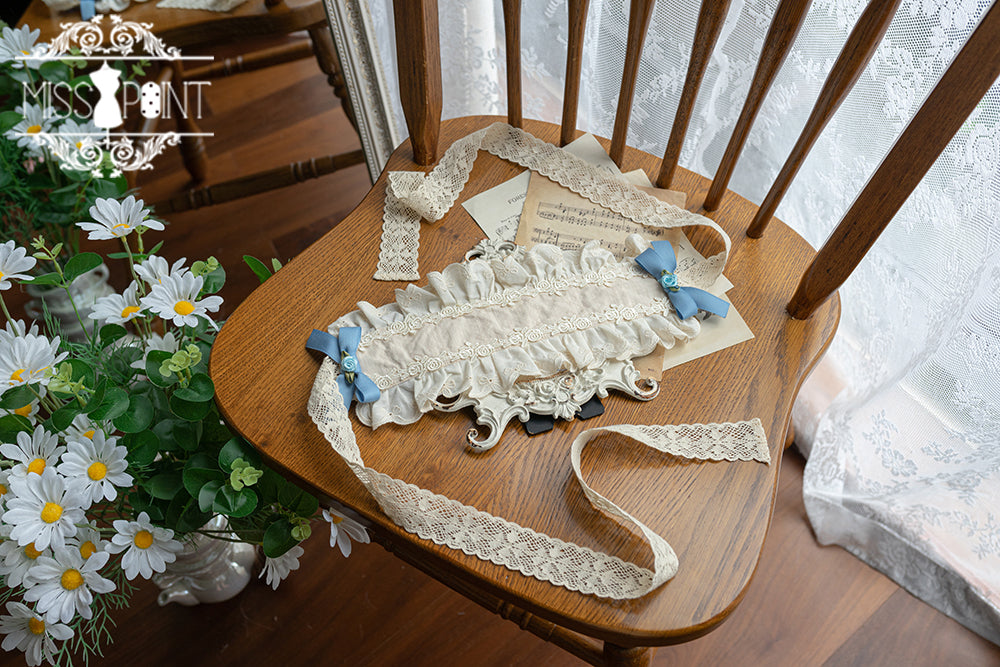Miss Point - Happy Summer Cute Lolita Hairdband Straw Hat ivory hairbband
