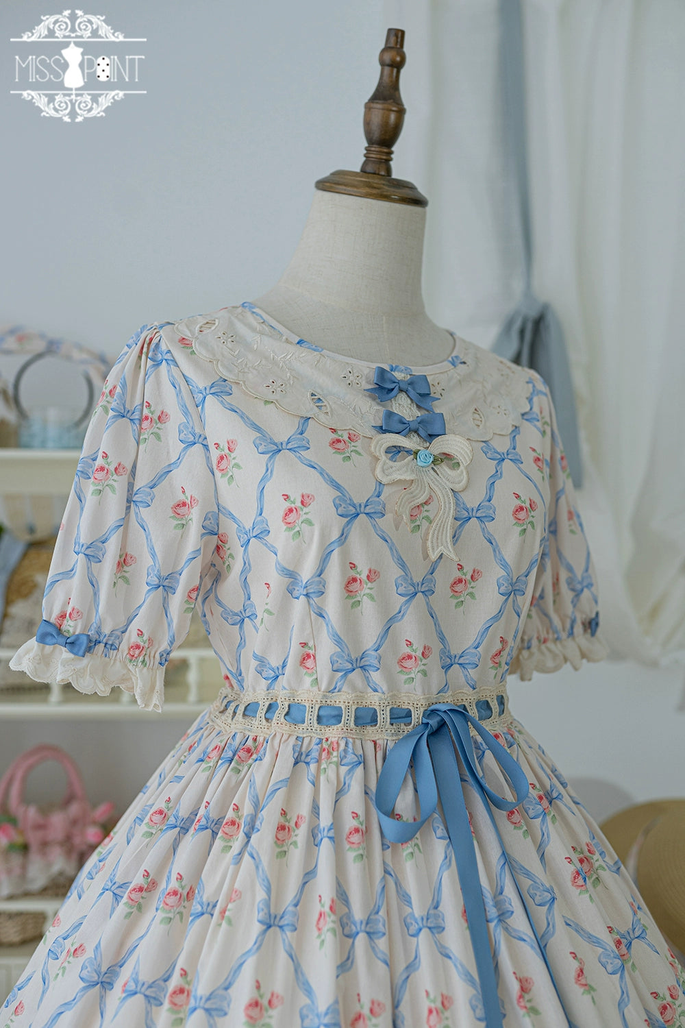Miss Point~Customized Elegant Lolita OP Dress Cute Daily Girl Short Lolita Dress