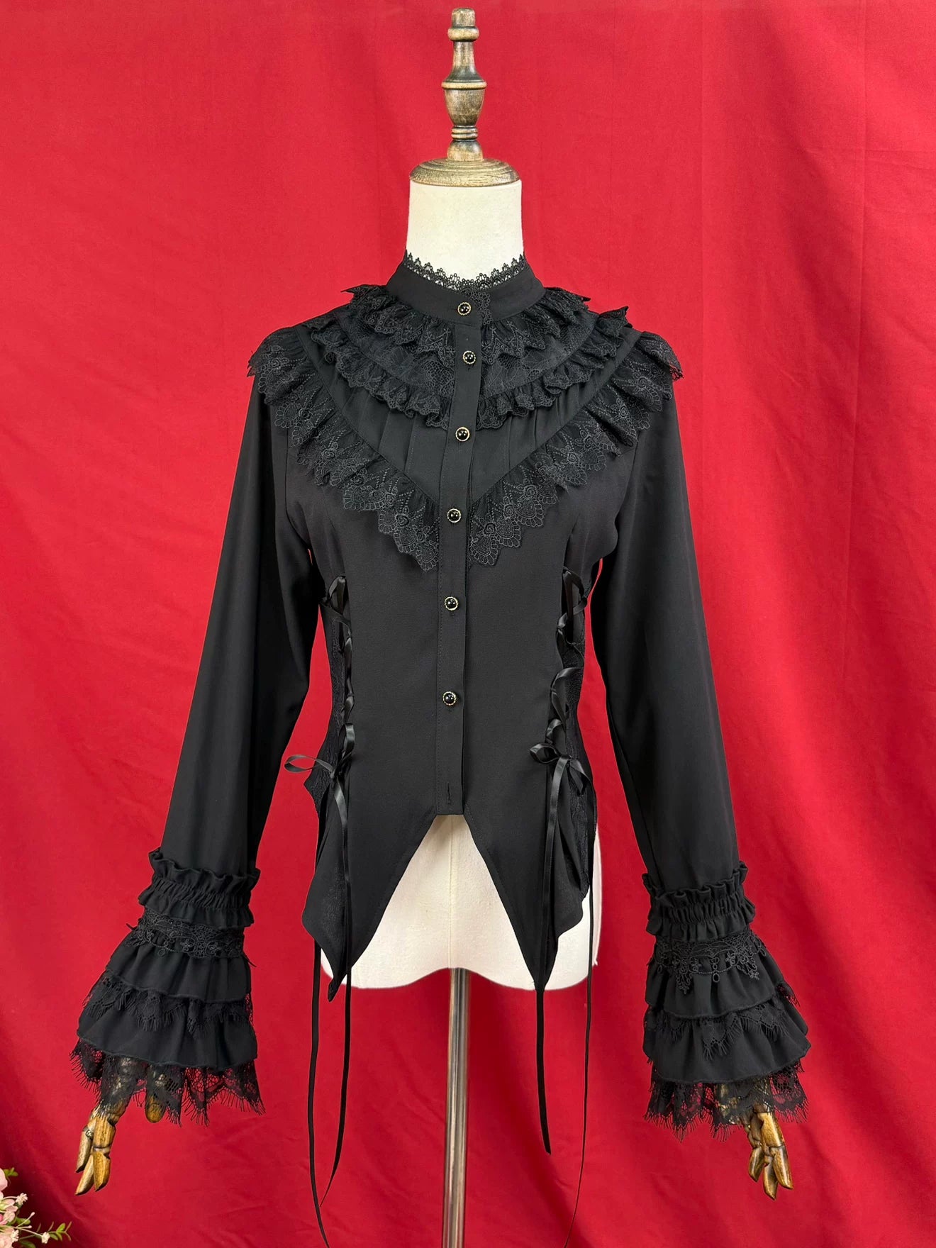 Broken Winged Bat - Gothic Lolita Shirt & SK Set, Bat-wing Shaped Hem 44706:824125
