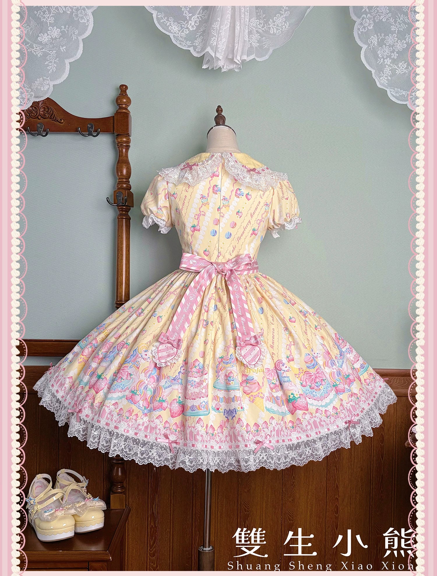 Macaron - Printed Sweet Lolita OP Dress, Old School Lolita JSK Available 45078:833928