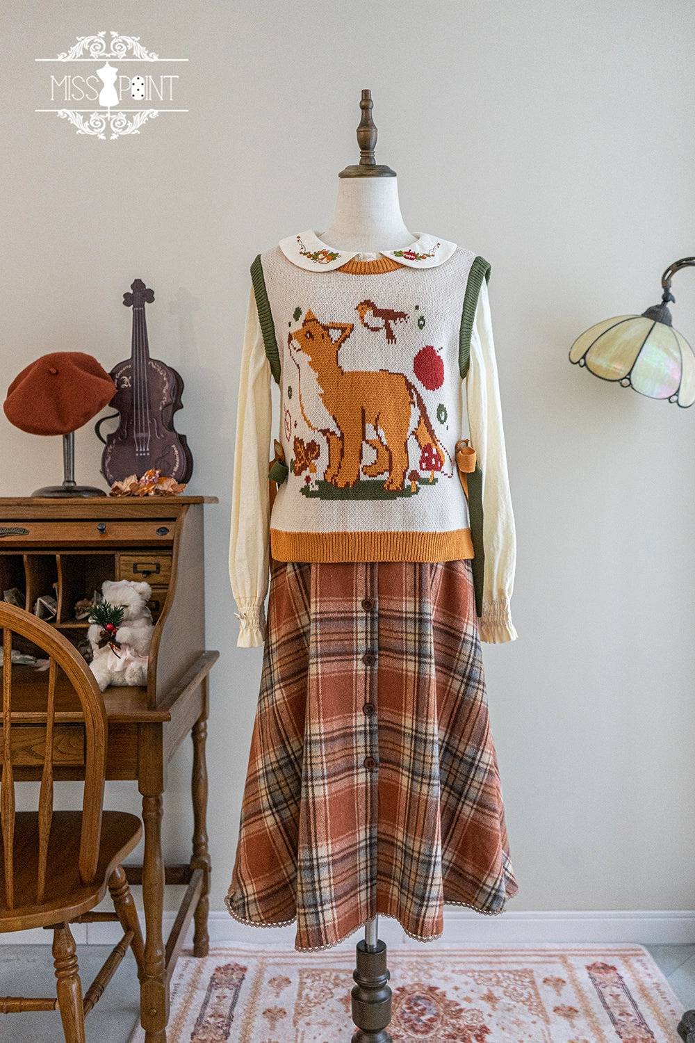 Miss Point~Fat Fox in the Forest~Kawaii Lolita Vest Customized Lolita Sweater 37100:550940