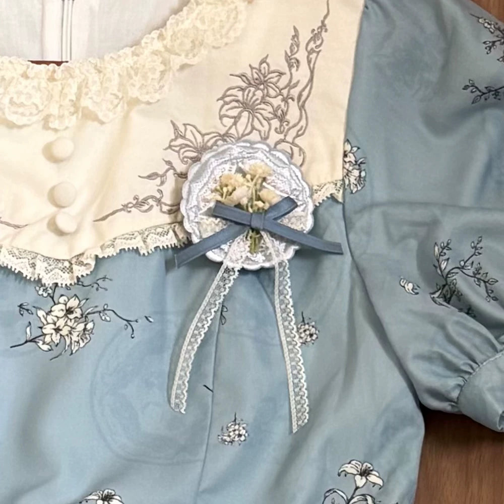 Small Porcelain Plate - Classic Lolita Plate Print OP, Embroidered Collar (L M S XL) 45786:862756