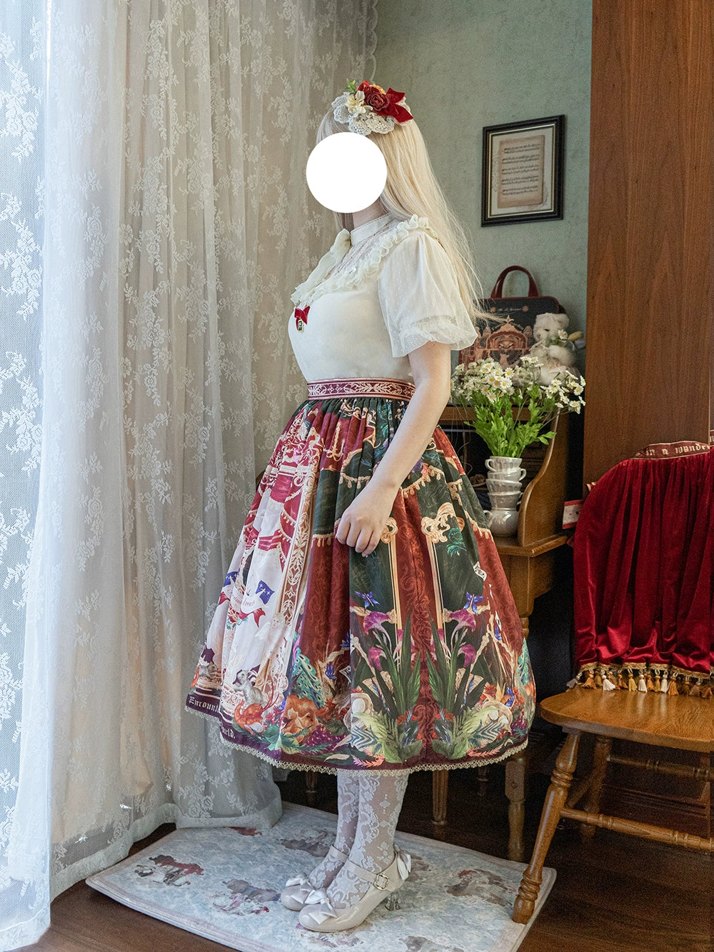 Miss Point~Kaleidoscope~Classical Lolita Shirt Dot Gauze Detachable Puff Sleeve Blouse Customized 35392:488840