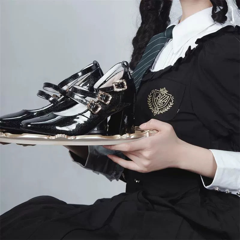 MR.Qiutian - Byron Manor - Elegant Lolita Shoes Thick Mid Heel Shoes
