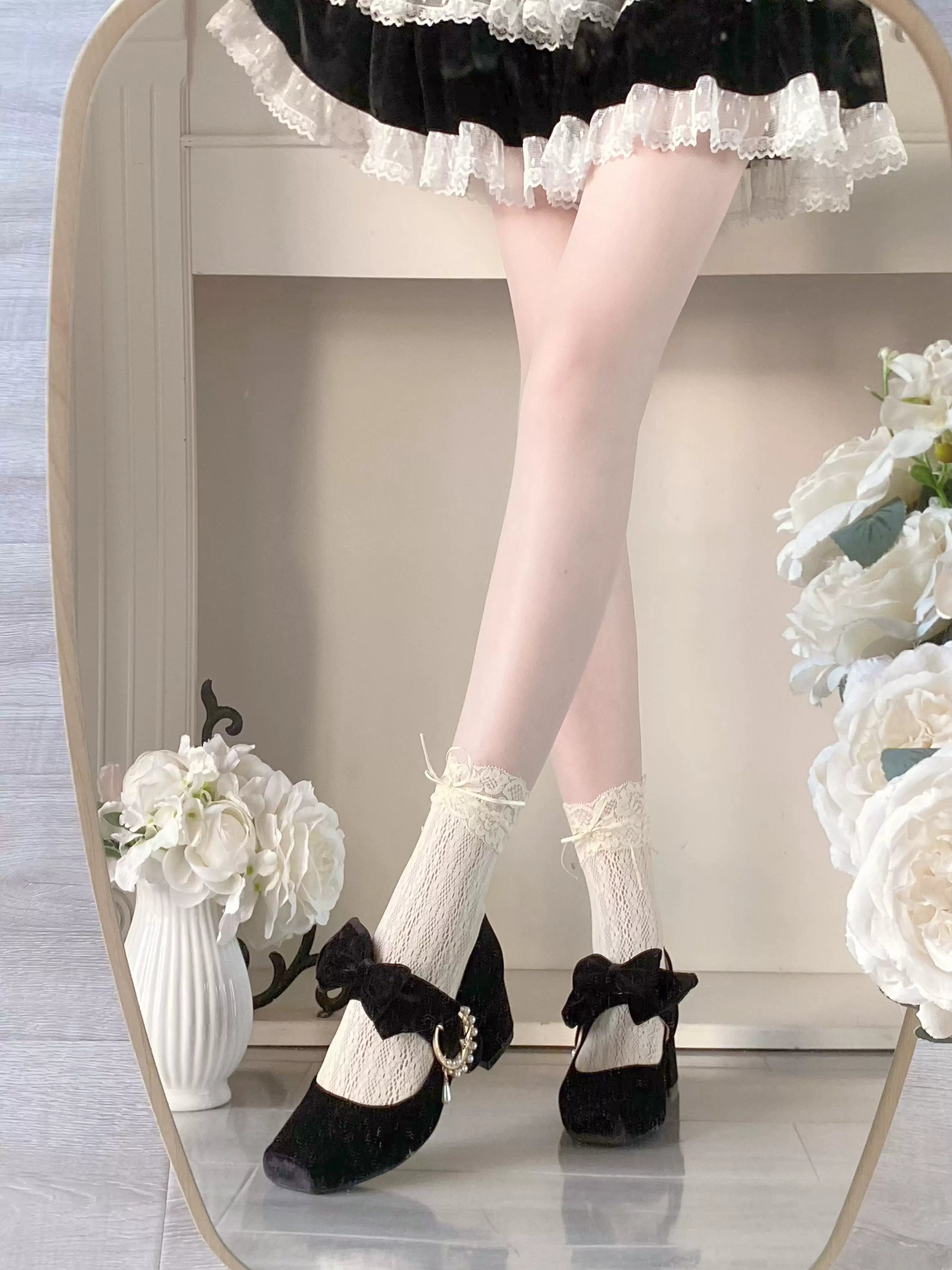 Pure tea for dream~Angel Velvet~Sweet Lolita Shoes Mid-heel Velvet Shoes 32816:394190