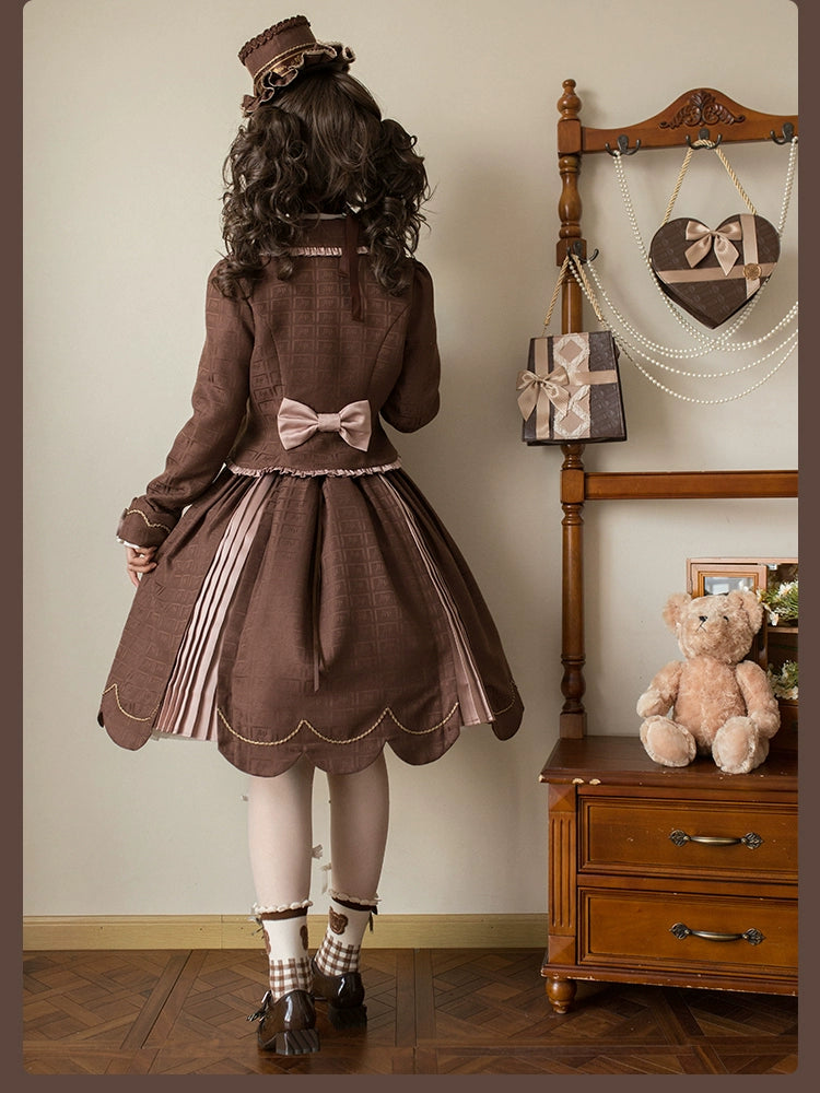 Alice Girl - Bear Chocolate Slab - Classic Lolita Slim Fit JSK & SK Dress 44309:804361