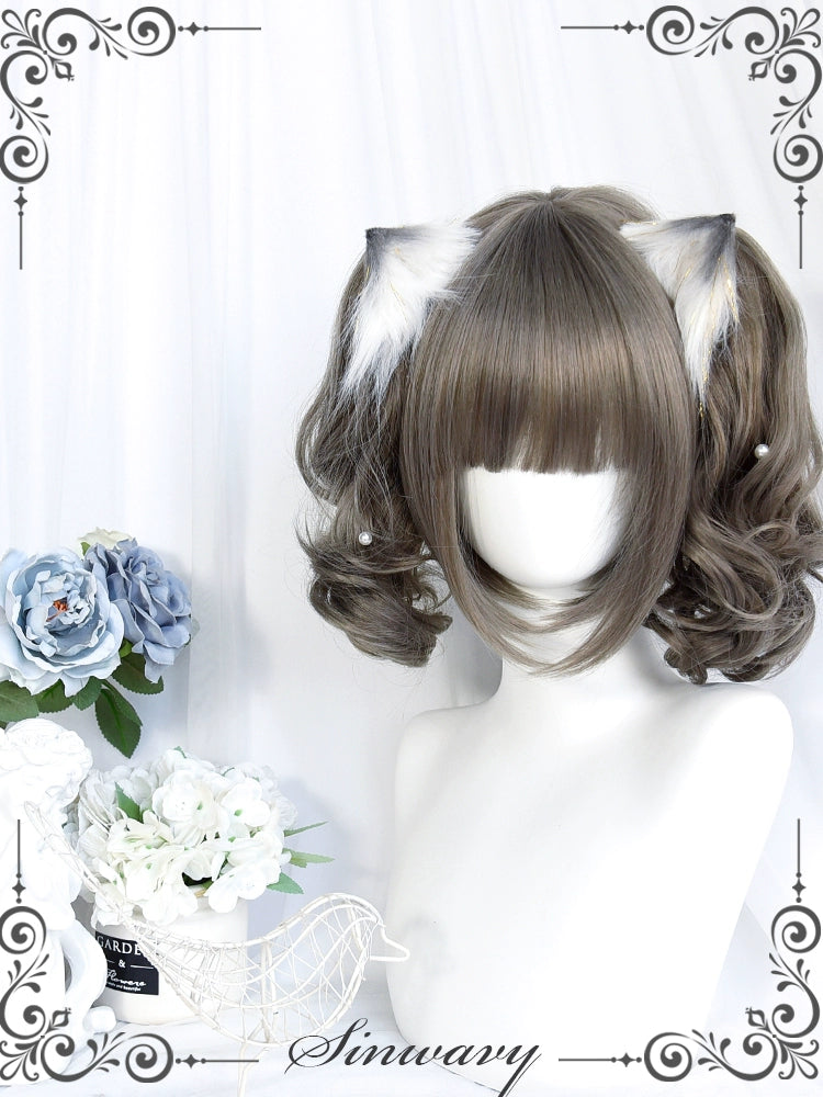 Sinwavy~Pandora's Box~Lolita Short Wig with Cute Double Ponytails 33090:432114