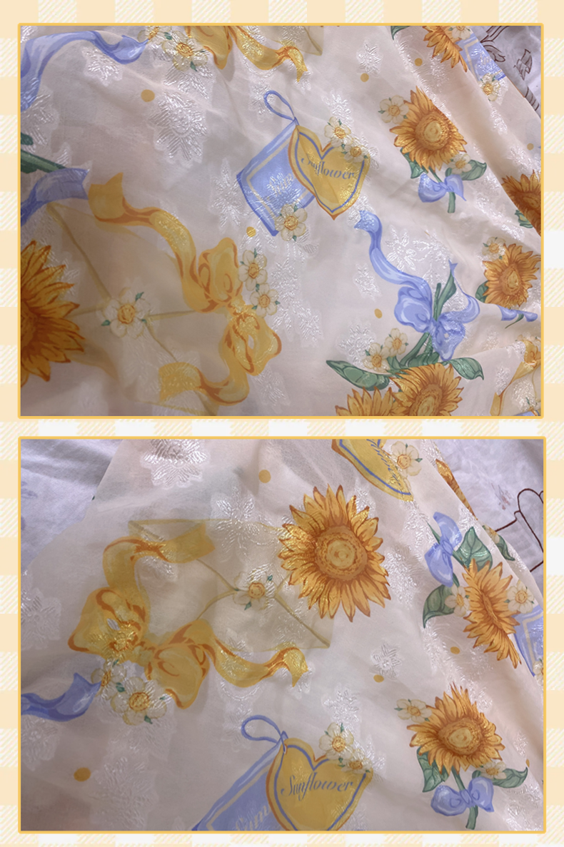 Akiyama Future Studio~Sunflower Print Lolita JSK Dress in Breathable Light Fabric 42790:753466