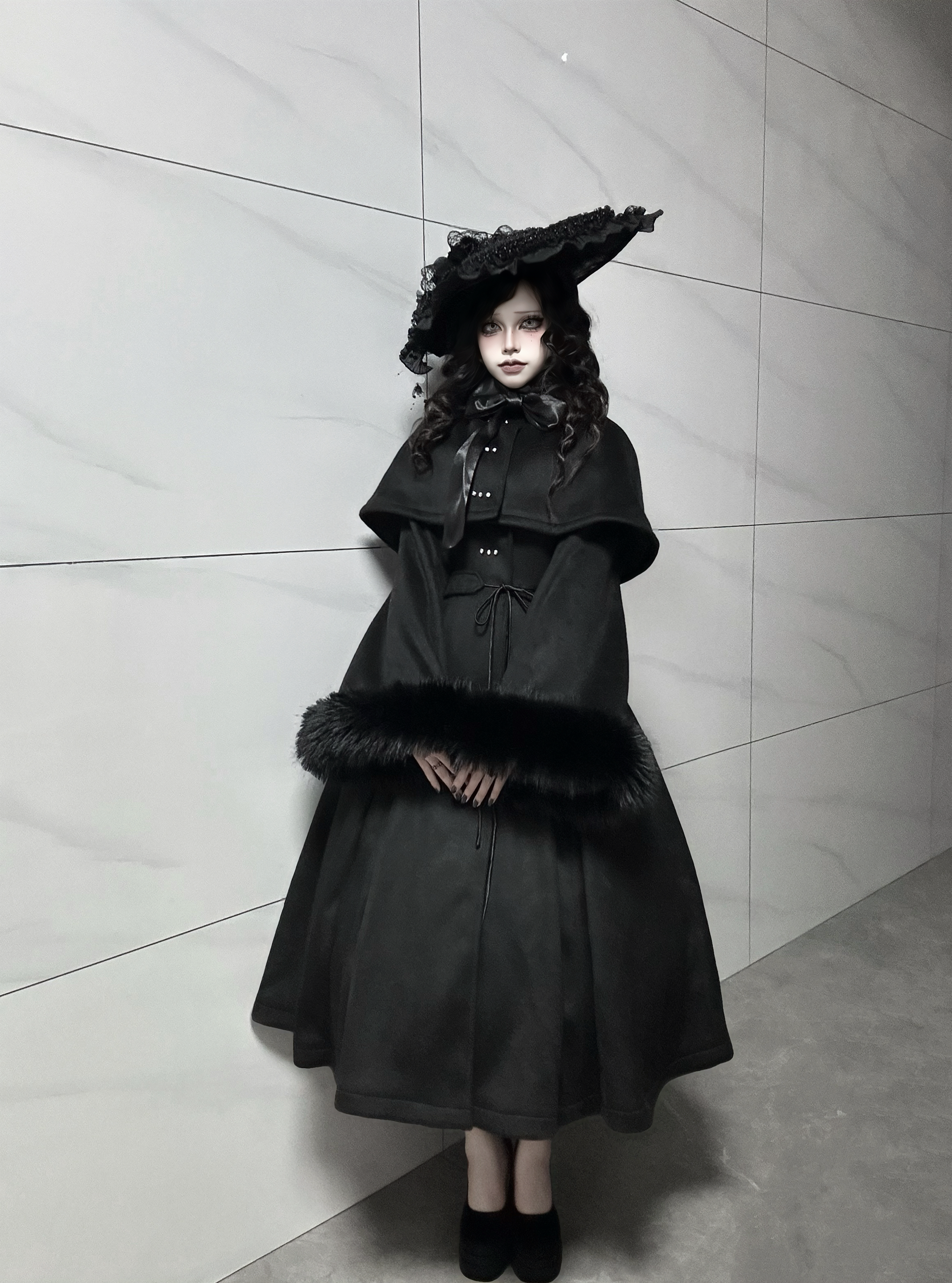 The Original Witch - Silent Hill - Winter Long Gothic Lolita Coat, Detachable Cape 43932:790203