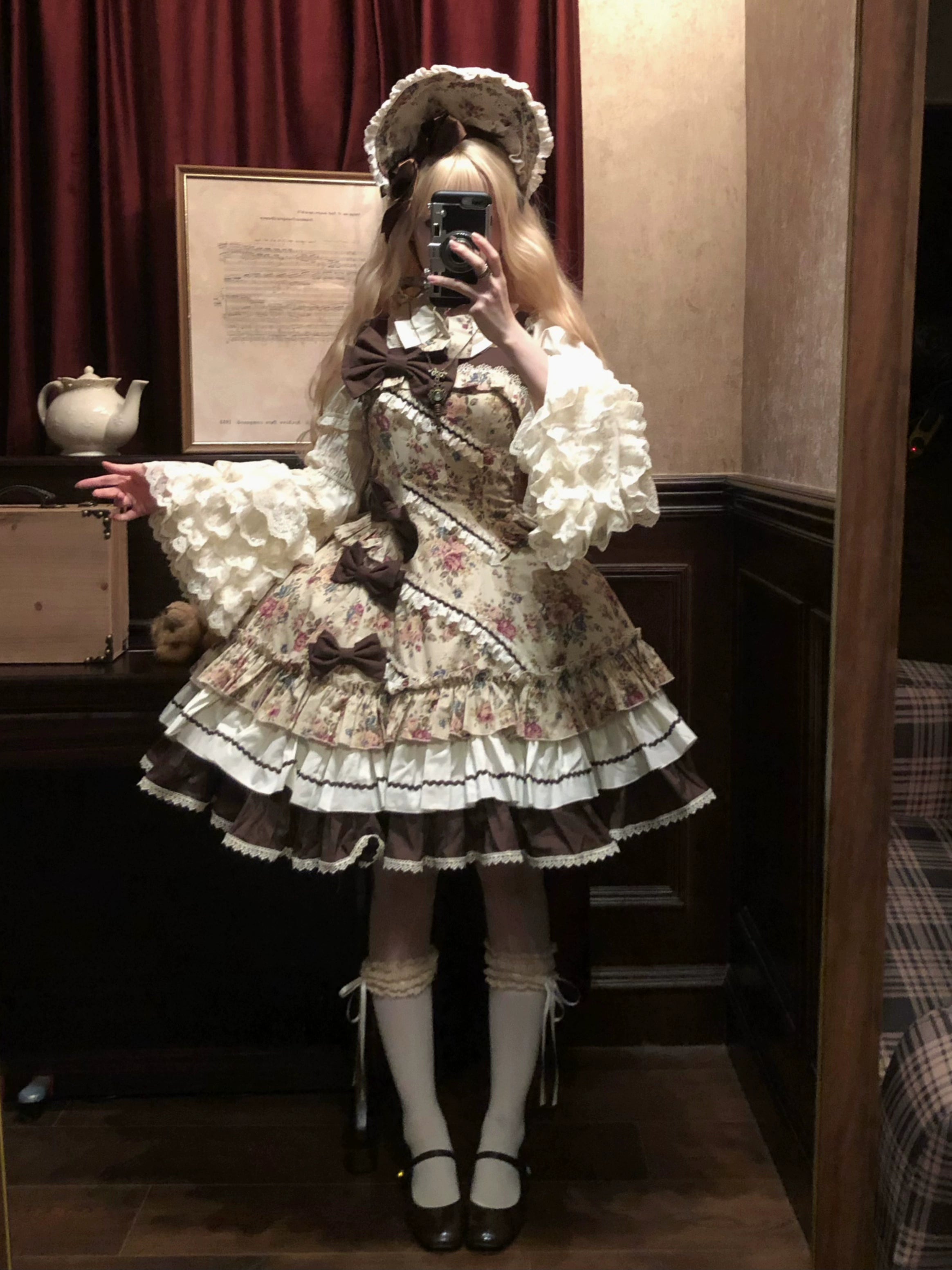 Alice in the Mirror - Albion Reverie - Floral Printed Old School Lolita JSK, Bust-Supporting Dress 44299:802488