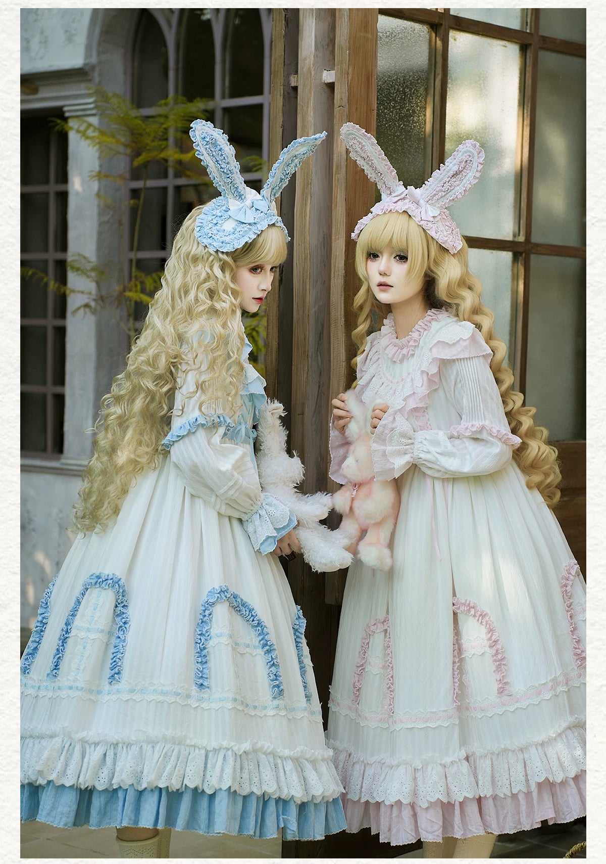 Lilian - Classic Lolita Doll-like OP Dress, Bunny Ear Hairband 44900:827019