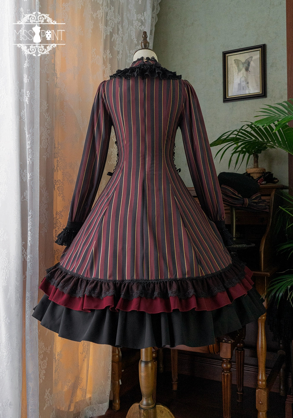 Miss Point - Perintz Manor - Gothic Lolita OP Long Sleeve Retro Lolita Dress 39904:643046