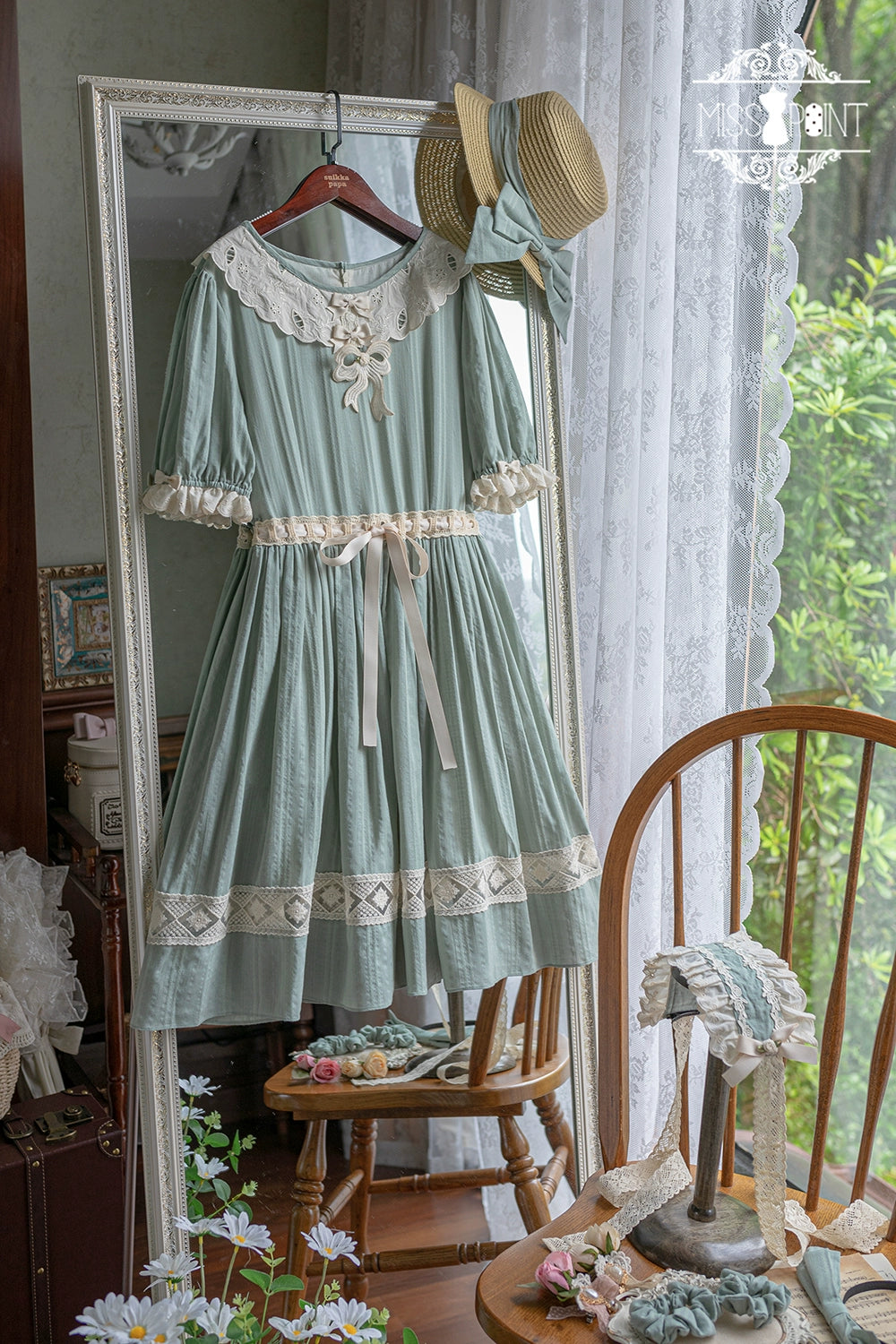 Miss Point~Customized Elegant Lolita OP Dress Cute Daily Girl Short Lolita Dress