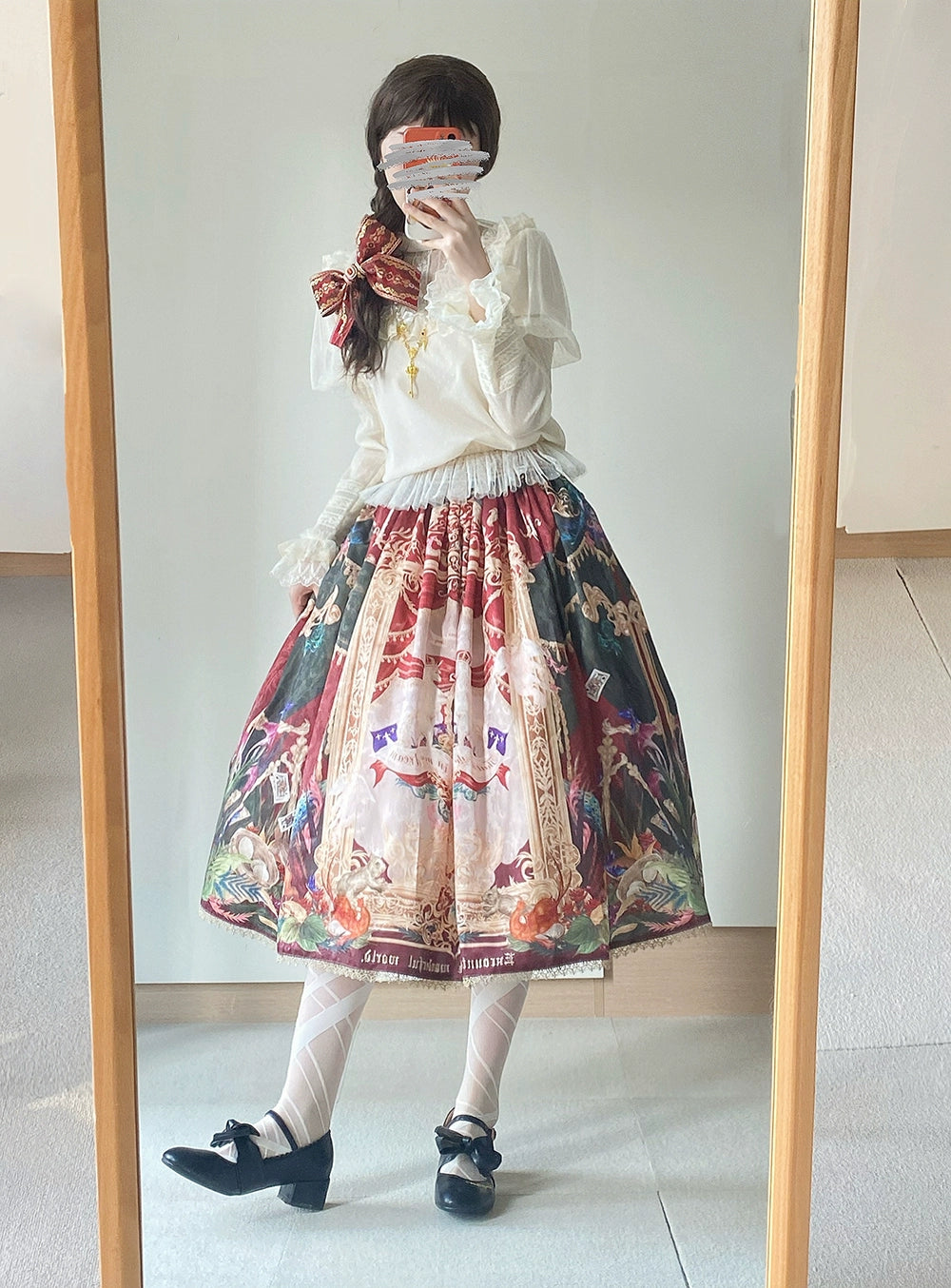Miss Point~Kaleidoscope~Classical Lolita Shirt Dot Gauze Detachable Puff Sleeve Blouse Customized 35392:488924