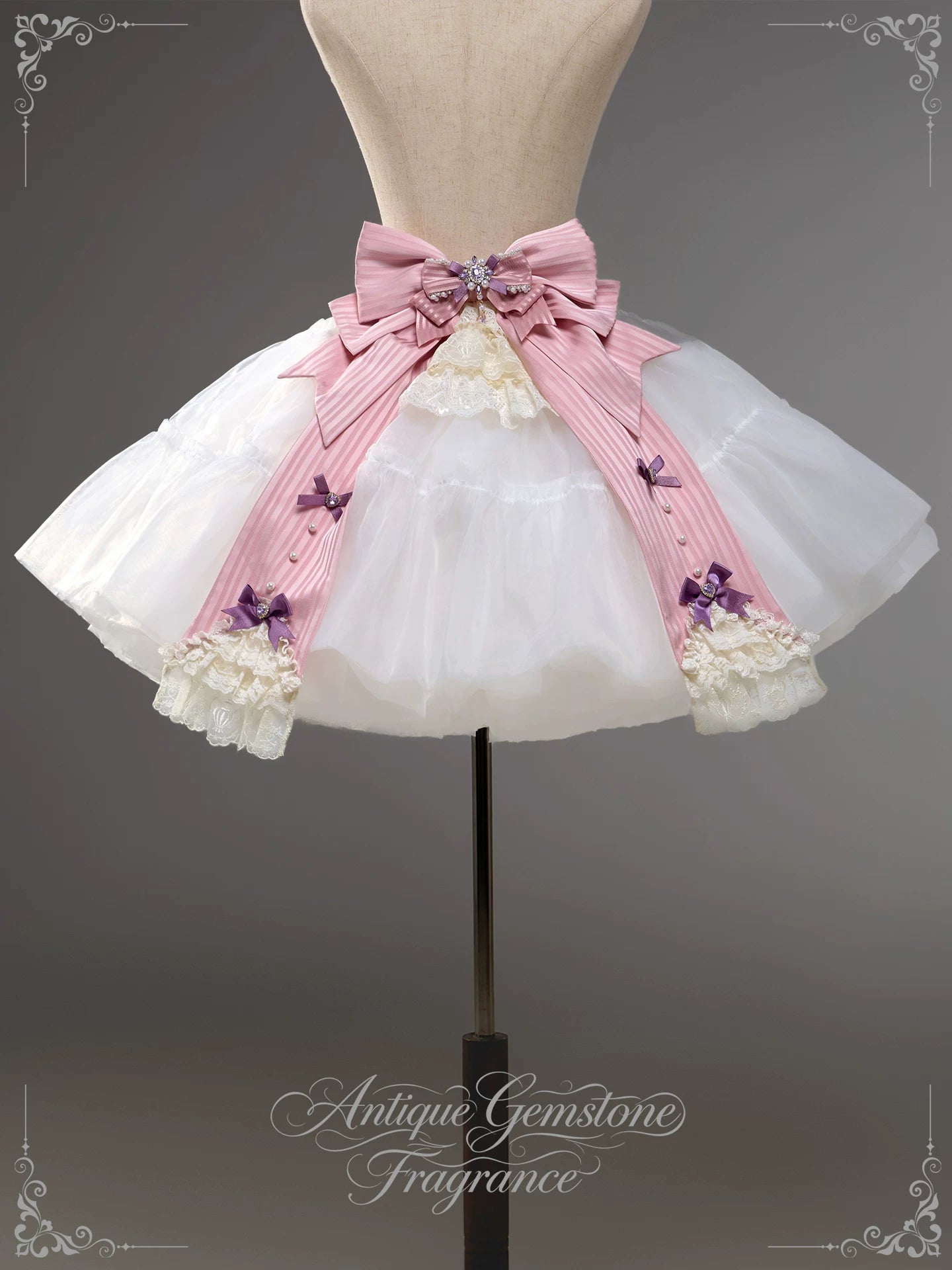 Antique Gem Fragrance - Gorgeous Classic Lolita Dress Set, Floral and Bottle Print 45483:851751