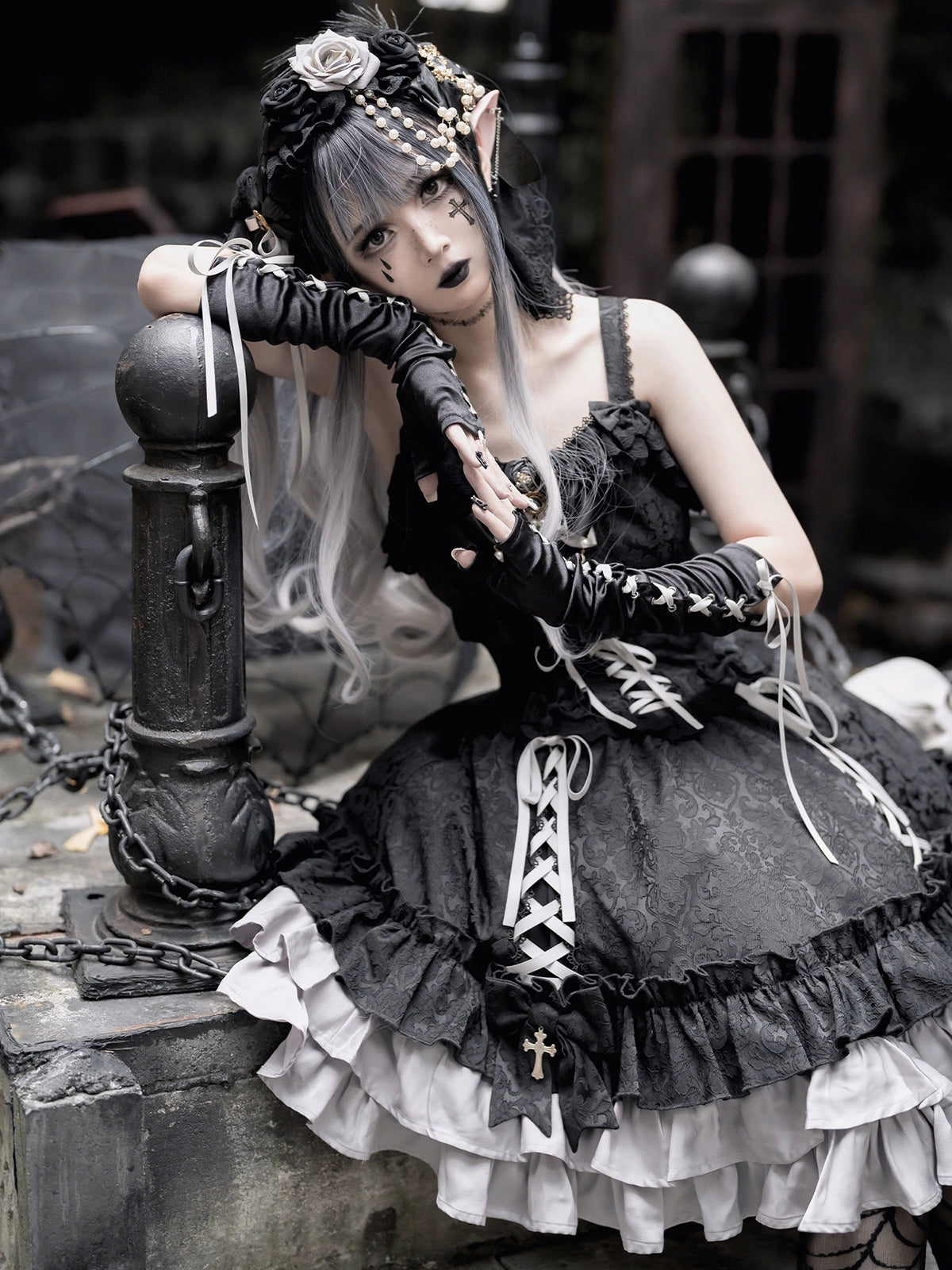 (BFM)Luna Planetarium~Evil Fang~Gothic Lolita JSK Suit Ouji Lolita Shorts Suit 36838:531864