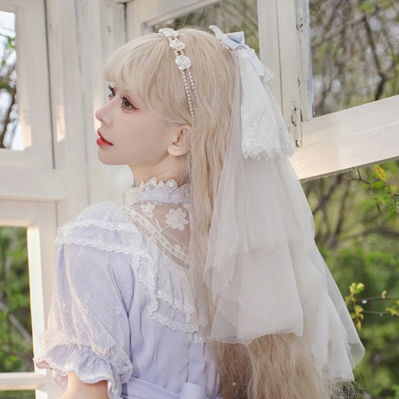 Sweet Japanese Style Lolita Headwear Multicolors free size Iris Love-Light Purple 4336:562524