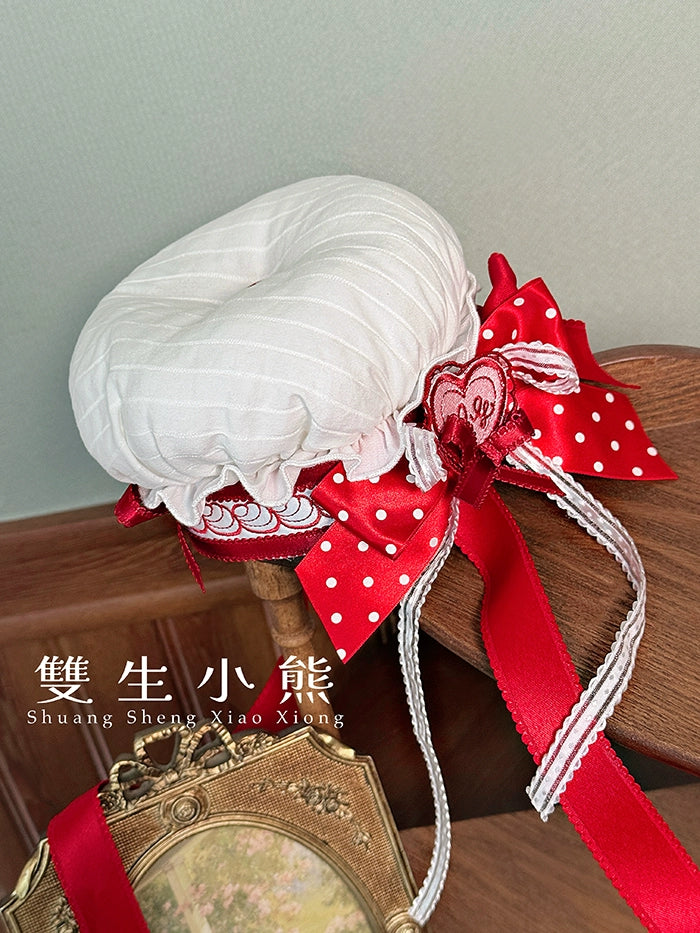 Shuang Sheng Xiao Xiong - Bite The Cake - Sweet Lolita Accessories, Red & White Polka Dots 43602:781283
