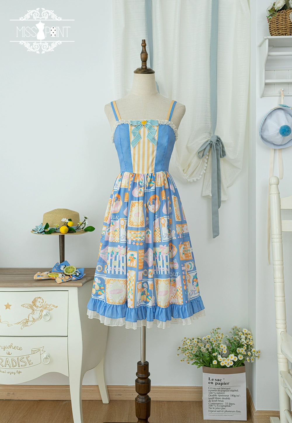 Miss Point~Daisy Lemon~Daily Lolita Lemon Print JSK Customized 21502:310594
