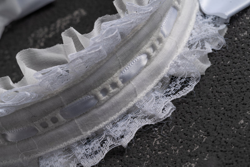 Strange Sugar - Gothic Lolita White Ruffle Hairband