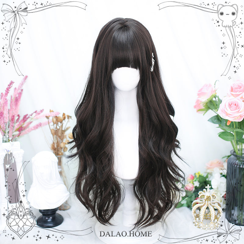 Dalao - Natural Lolita Wig Gentle Long Curly Hair 2588 Cold Brown
