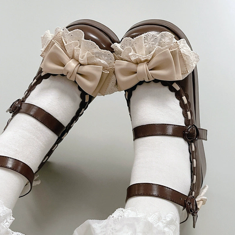 Jiujiu Lolita - Milky Puff - Sweet Lolita Heels Shoes, Round Toe With Petite Wedge 43858:787894