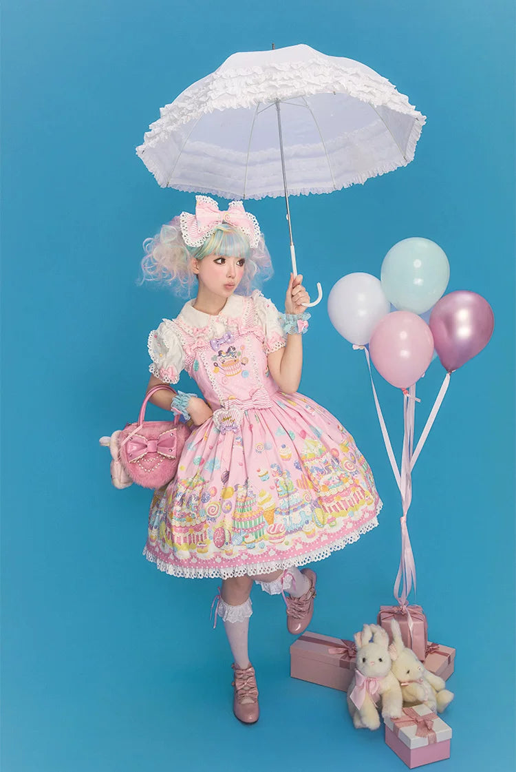 Sweet Dessert Land - Kawaii Lolita OP & JSK Dress Suit, Cake Print 44542:811601