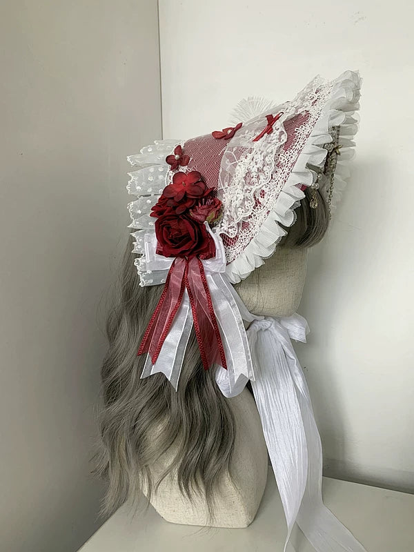 Gothic Lolita Lace BNT, Pearl Chain and Cross Pendants