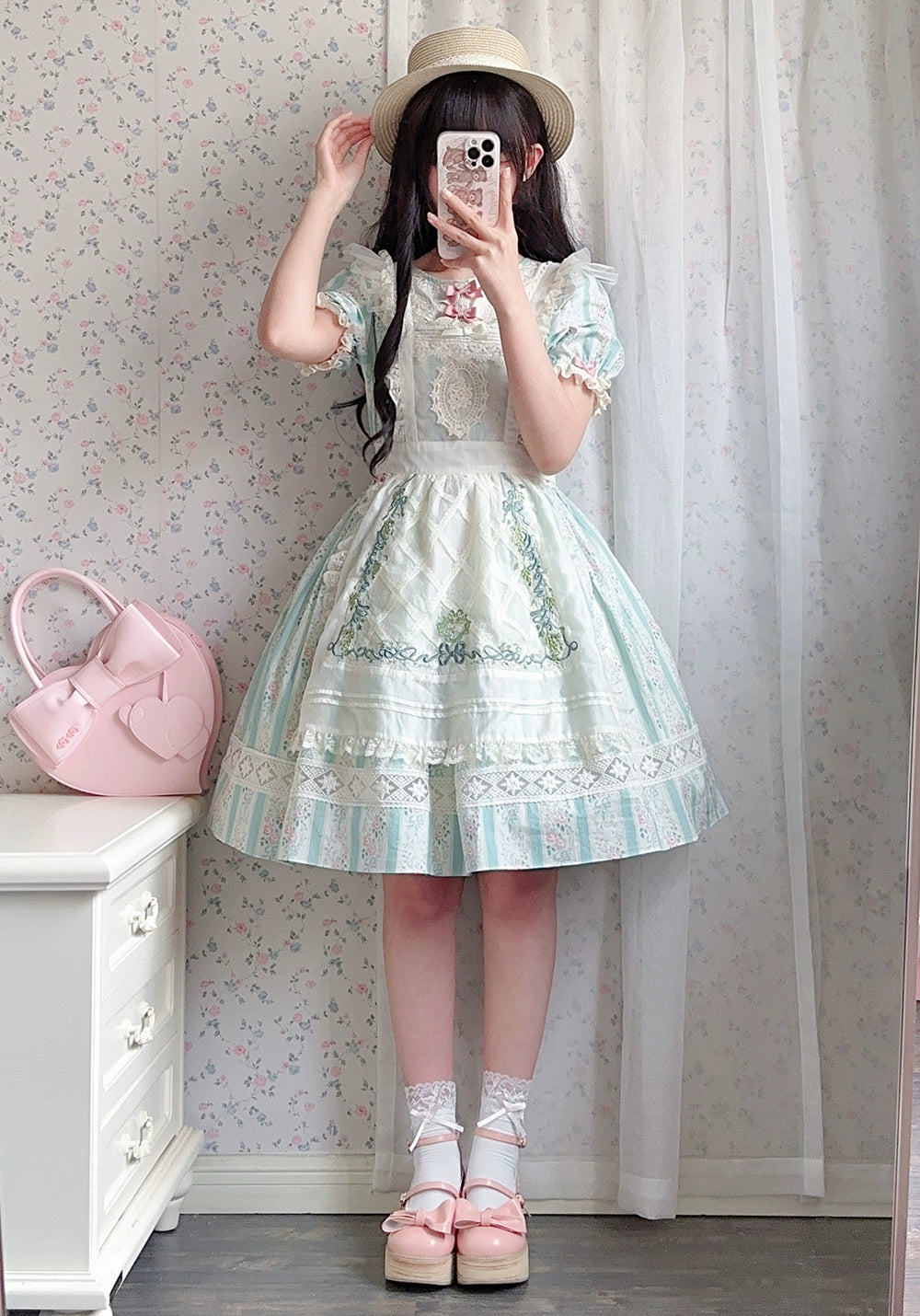 Miss Point~Customized Elegant Lolita OP Dress Cute Daily Girl Short Lolita Dress