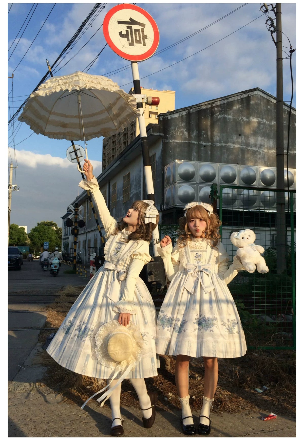 Iris - Classic Lolita JSK Dress Set, Iris Print and Embroidery 45997:871512