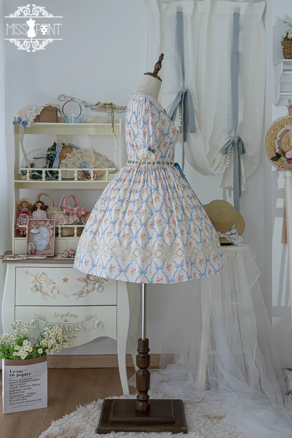 Miss Point~Customized Elegant Lolita OP Dress Cute Daily Girl Short Lolita Dress