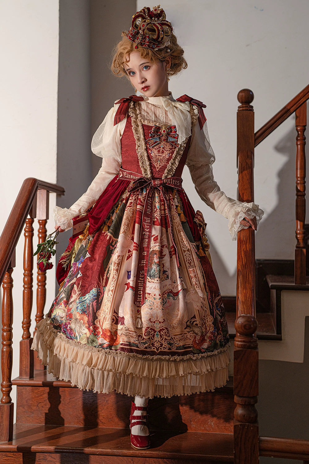 Miss Point~Kaleidoscope~Classical Lolita Shirt Dot Gauze Detachable Puff Sleeve Blouse Customized 35392:488850