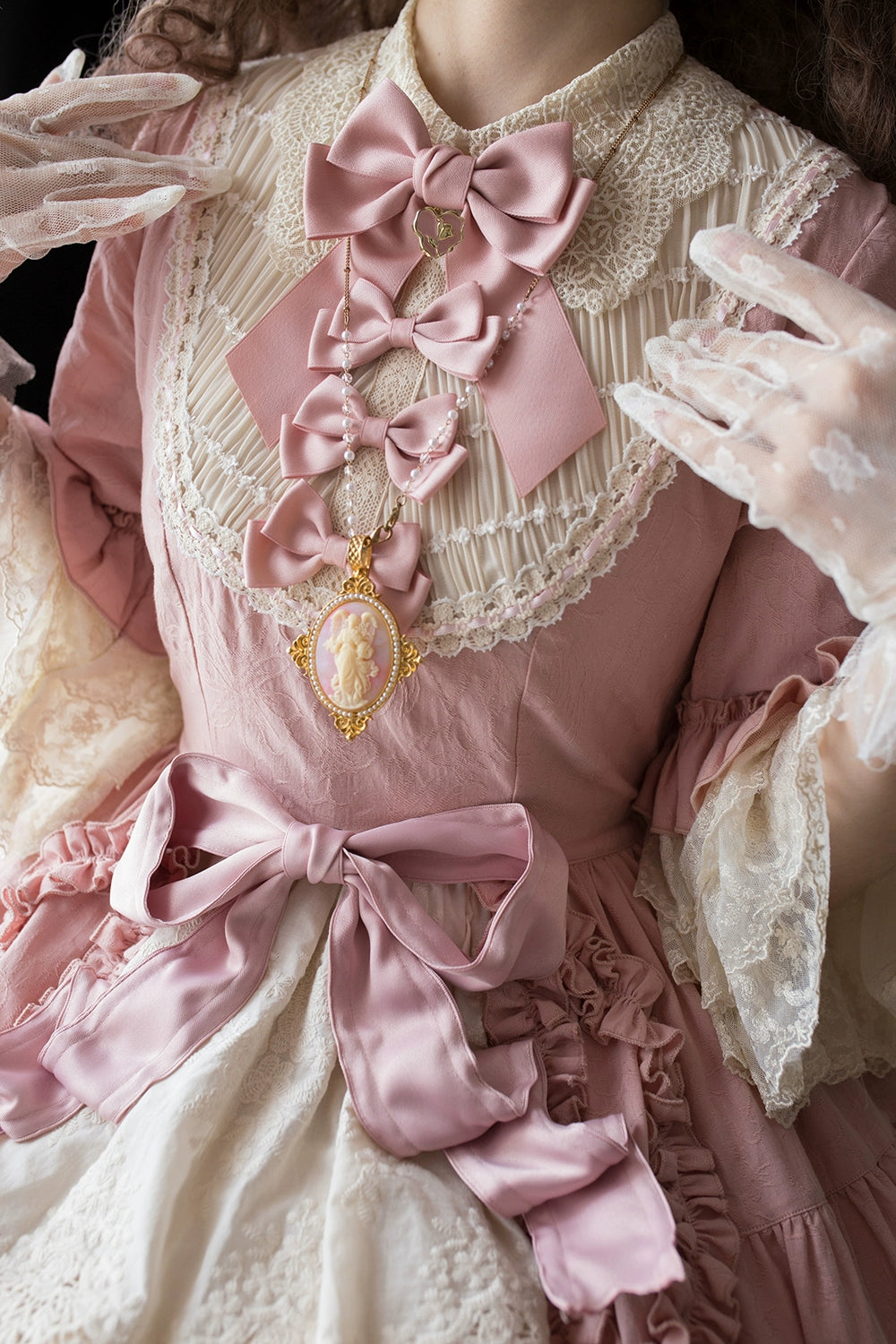 Miss Point~Lilyka Garden~Classic Lolita OP Dress Set Elegant Floral Wall Princess Sleeve 38832:606470