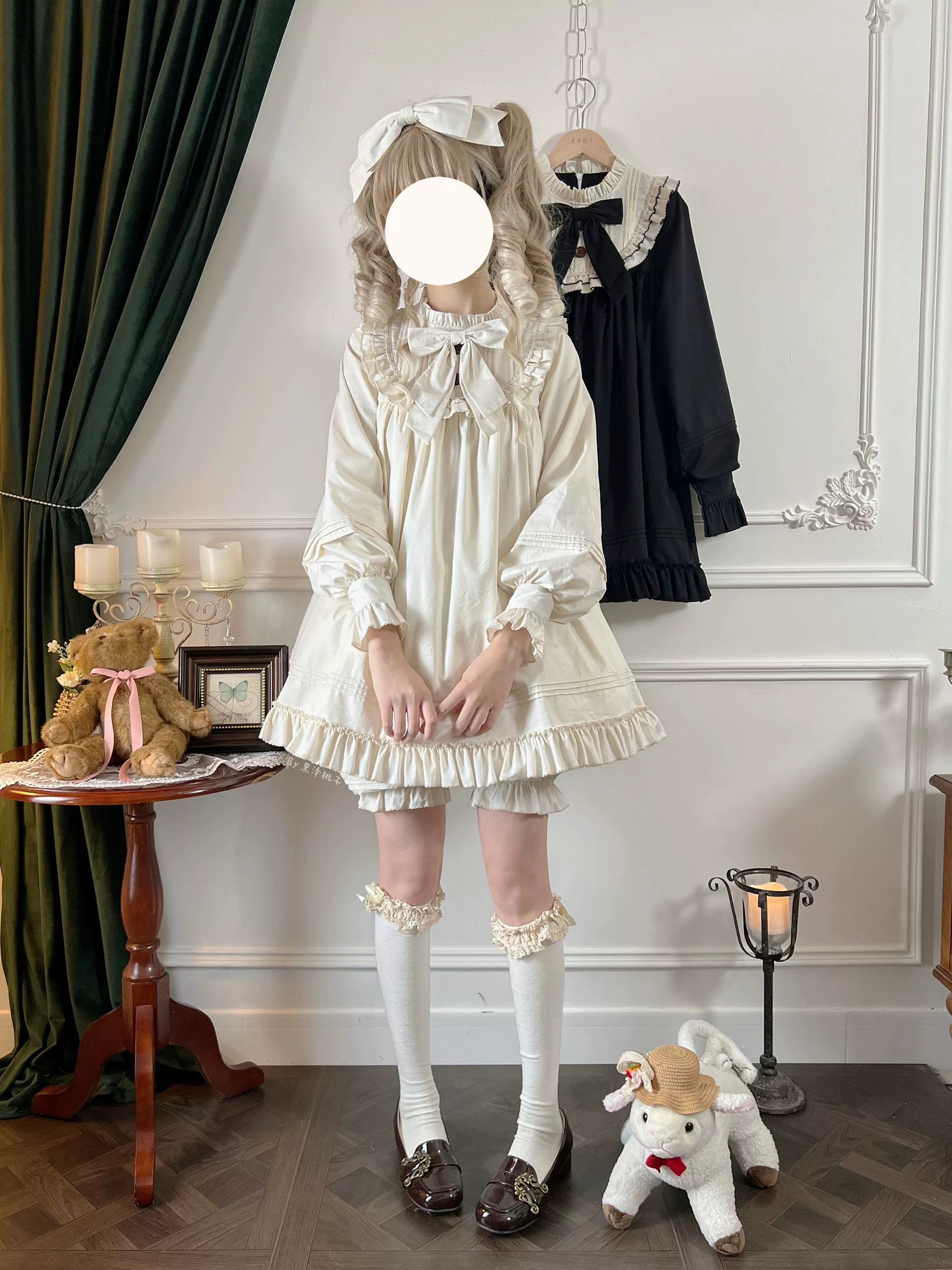 Uncle's Workshop - Lullaby - Cotton Lolita OP Dress Kawaii Lolita Bloomers 34608:463514
