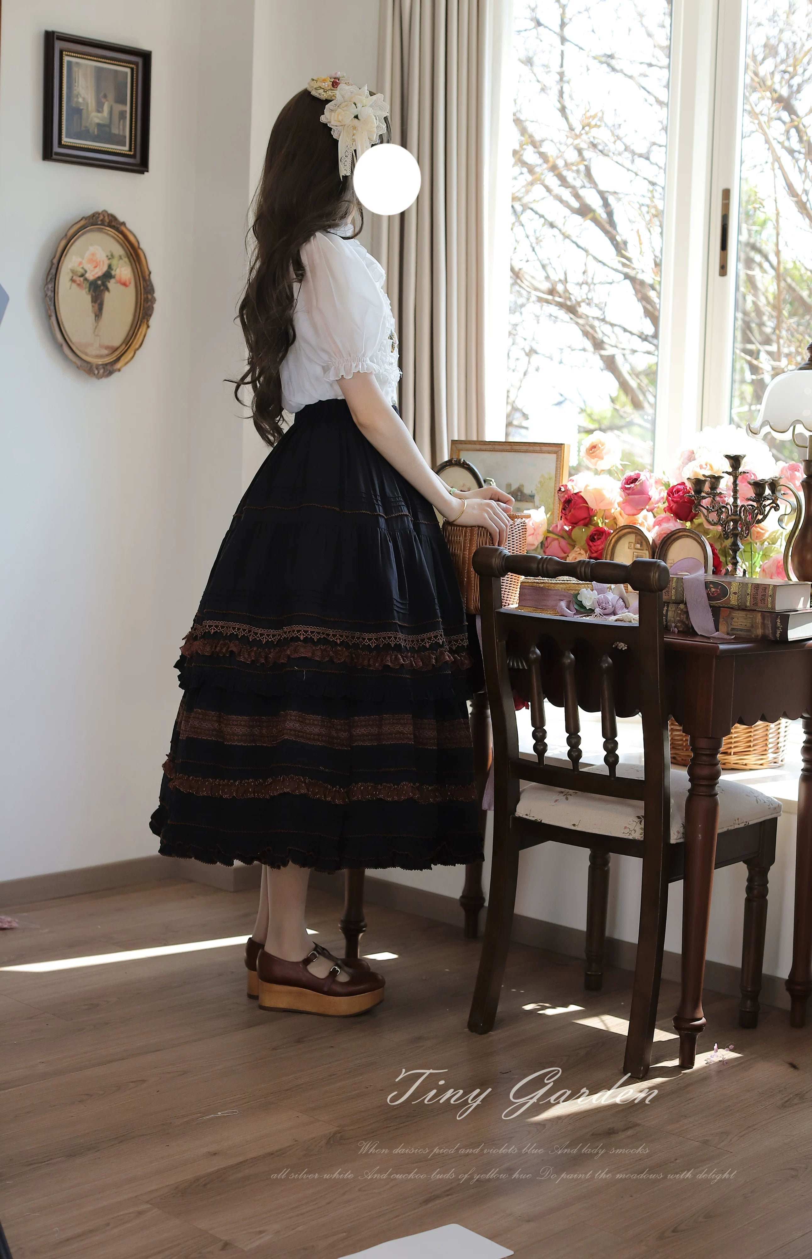 Marguerite Daisy - Classic Lolita Cotton Lining Skirt, Side Pocket