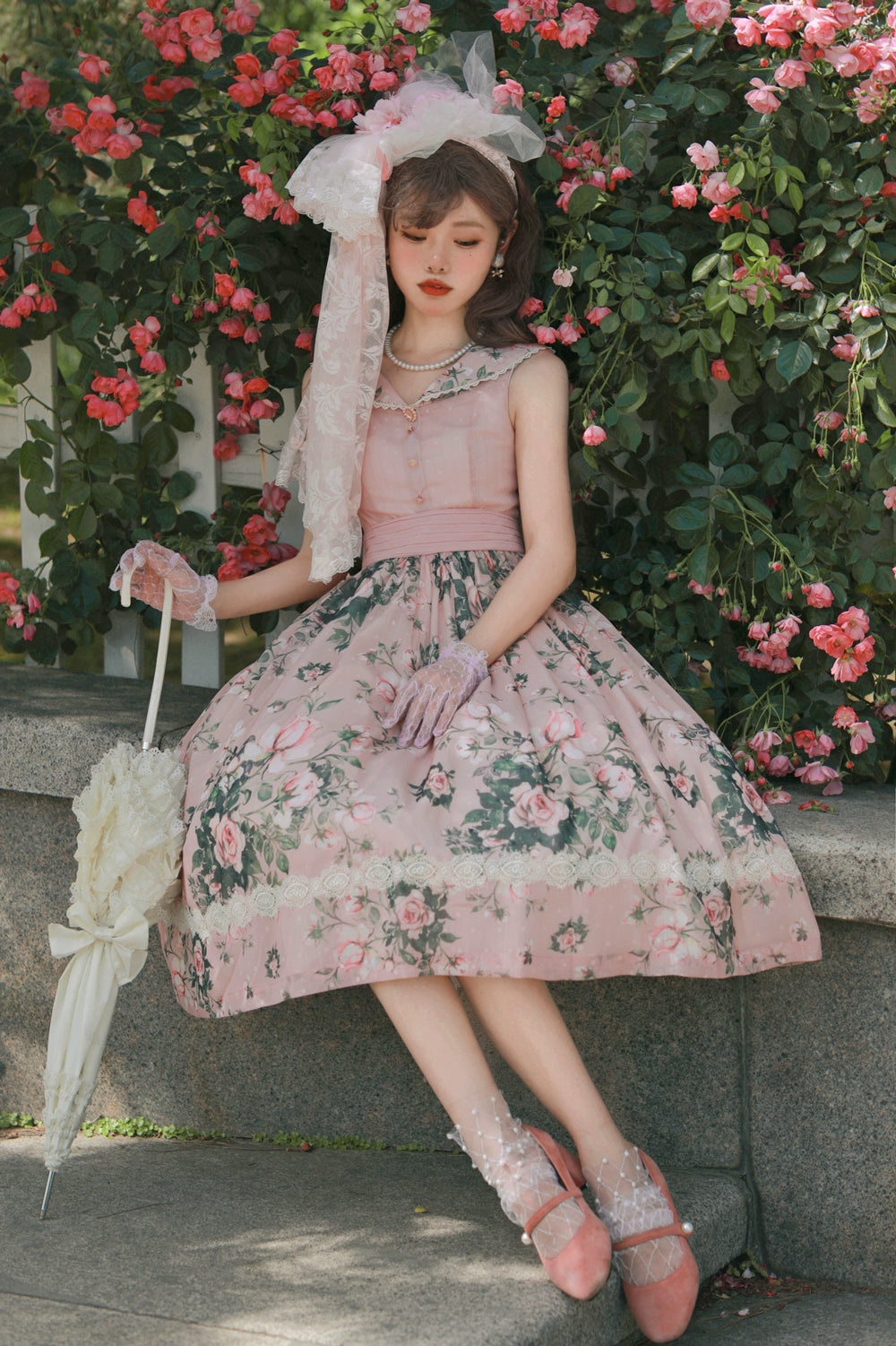 Miss Point - French Rose - Elegant Lolita JSK Dress
