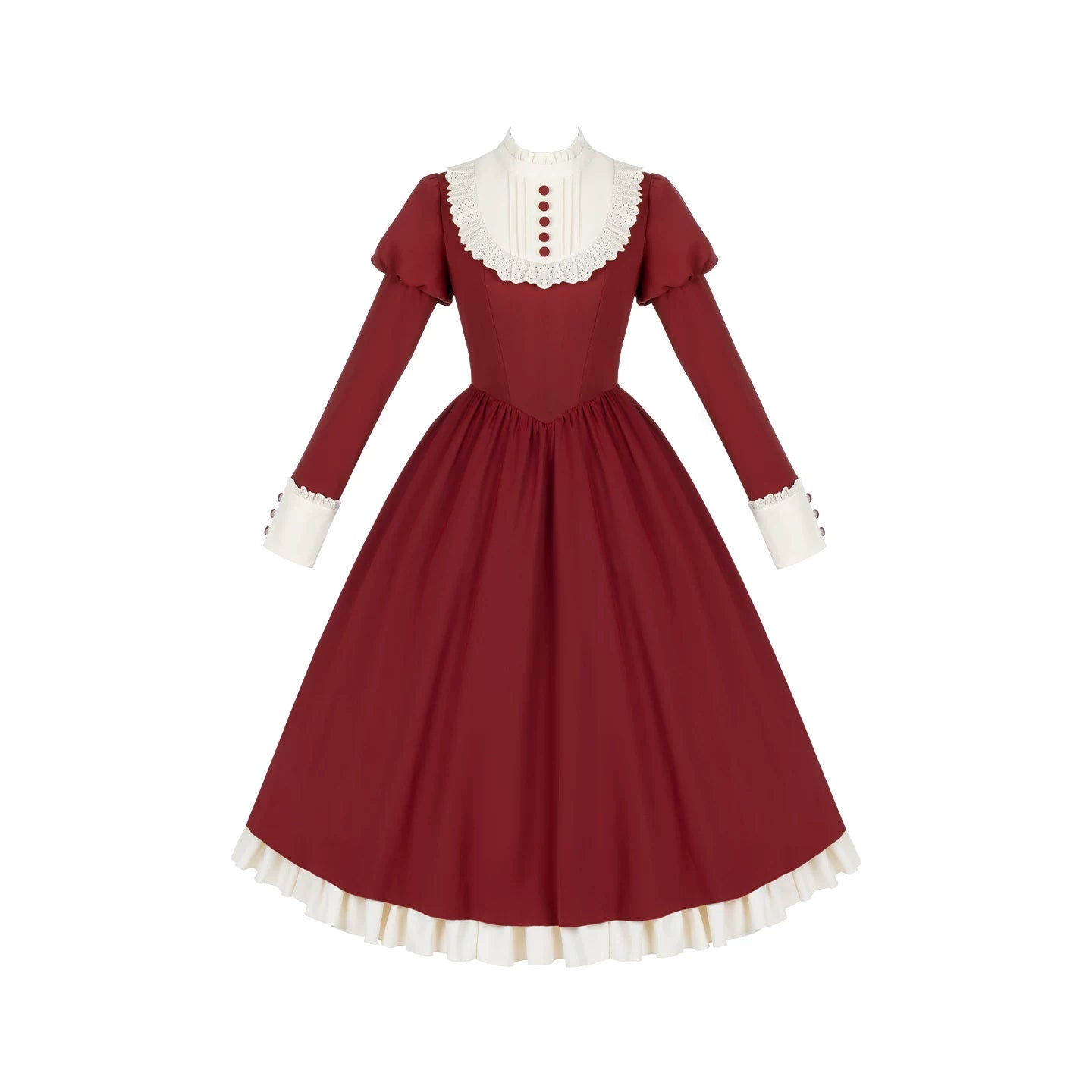 Miss Lita - Classic Lolita Maid OP Dress, Adjustable Flutter Sleeve Apron (L M S) 45858:865772