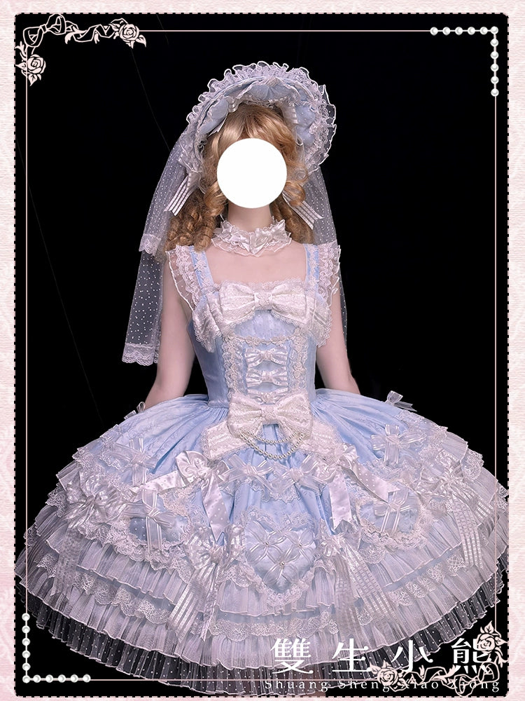 Shuang Sheng Xiao Xiong - Heart of Love - Sweet Lolita Wedding JSK, Bow Details 44306:803172