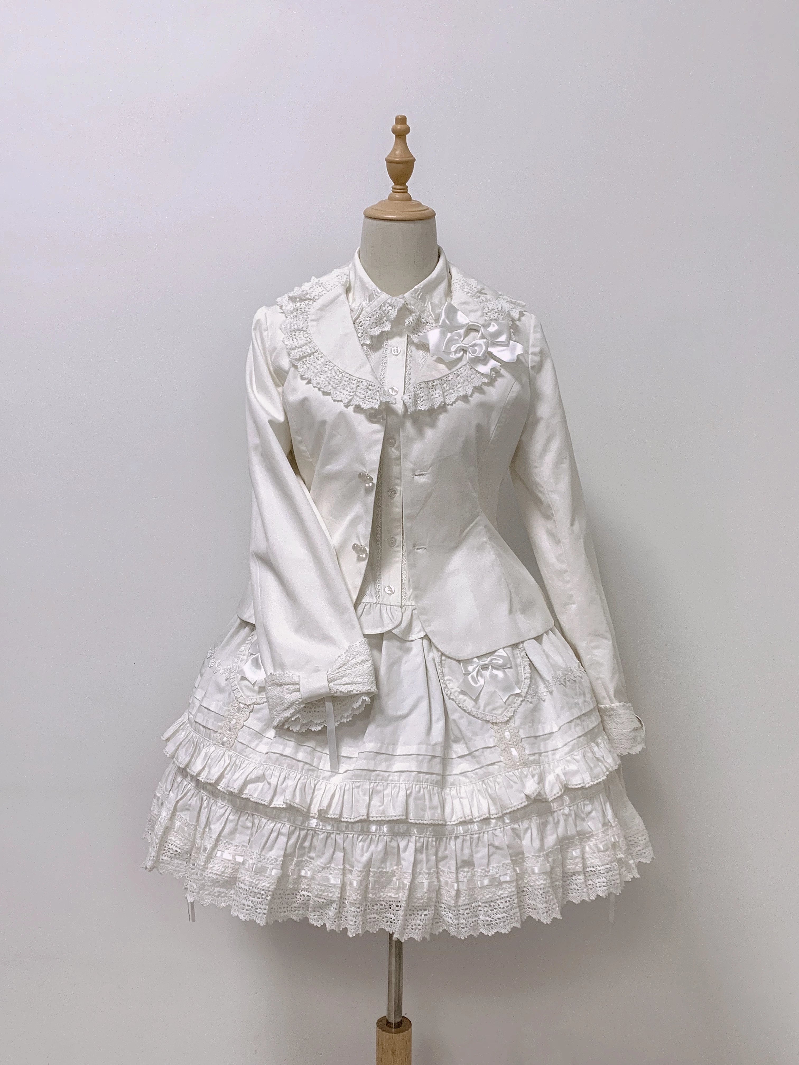 Bunny's Wish - Old School Lolita Coat, Flounce Hem Skirt