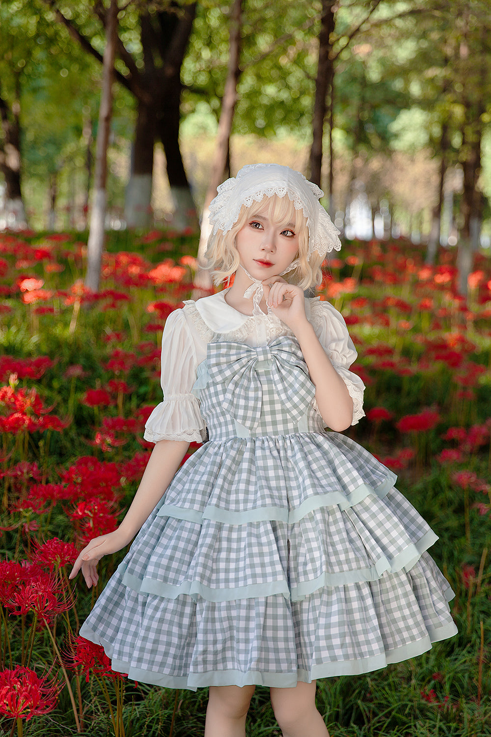 Infanta~Cloth Cat~Kawaii Lolita JSK Multi-Color Tiered Ruffles Dress 42774:753072