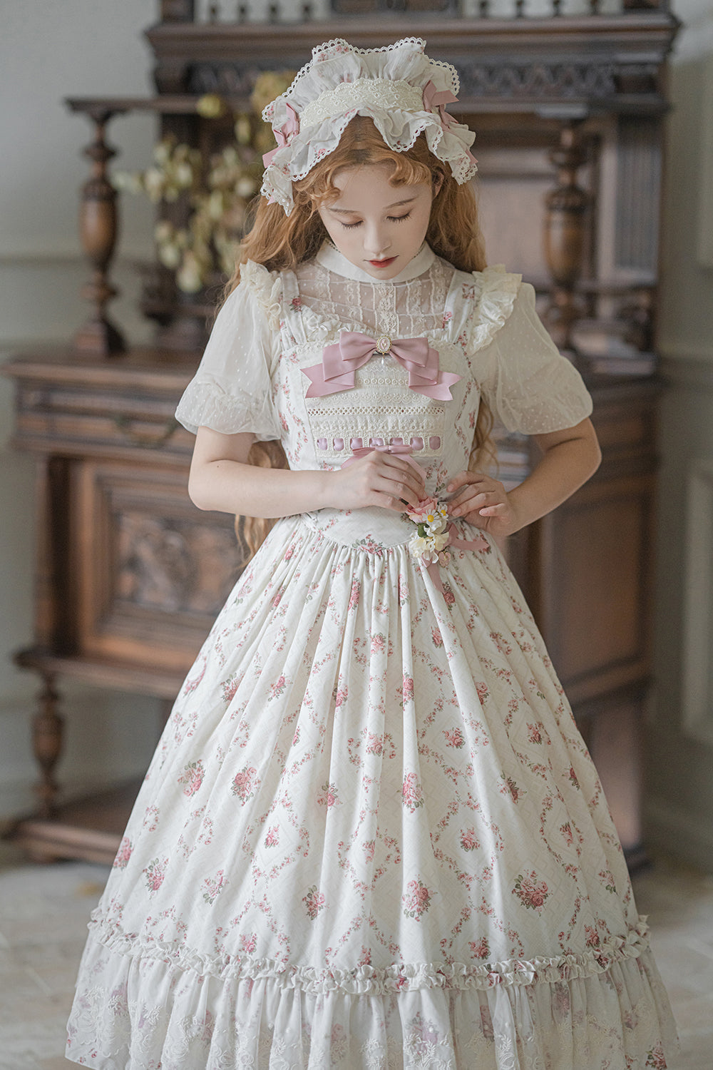 Miss Point~Customized Wood Rose 2.0 Elegant Vintage Jumper Dress 21392:302540