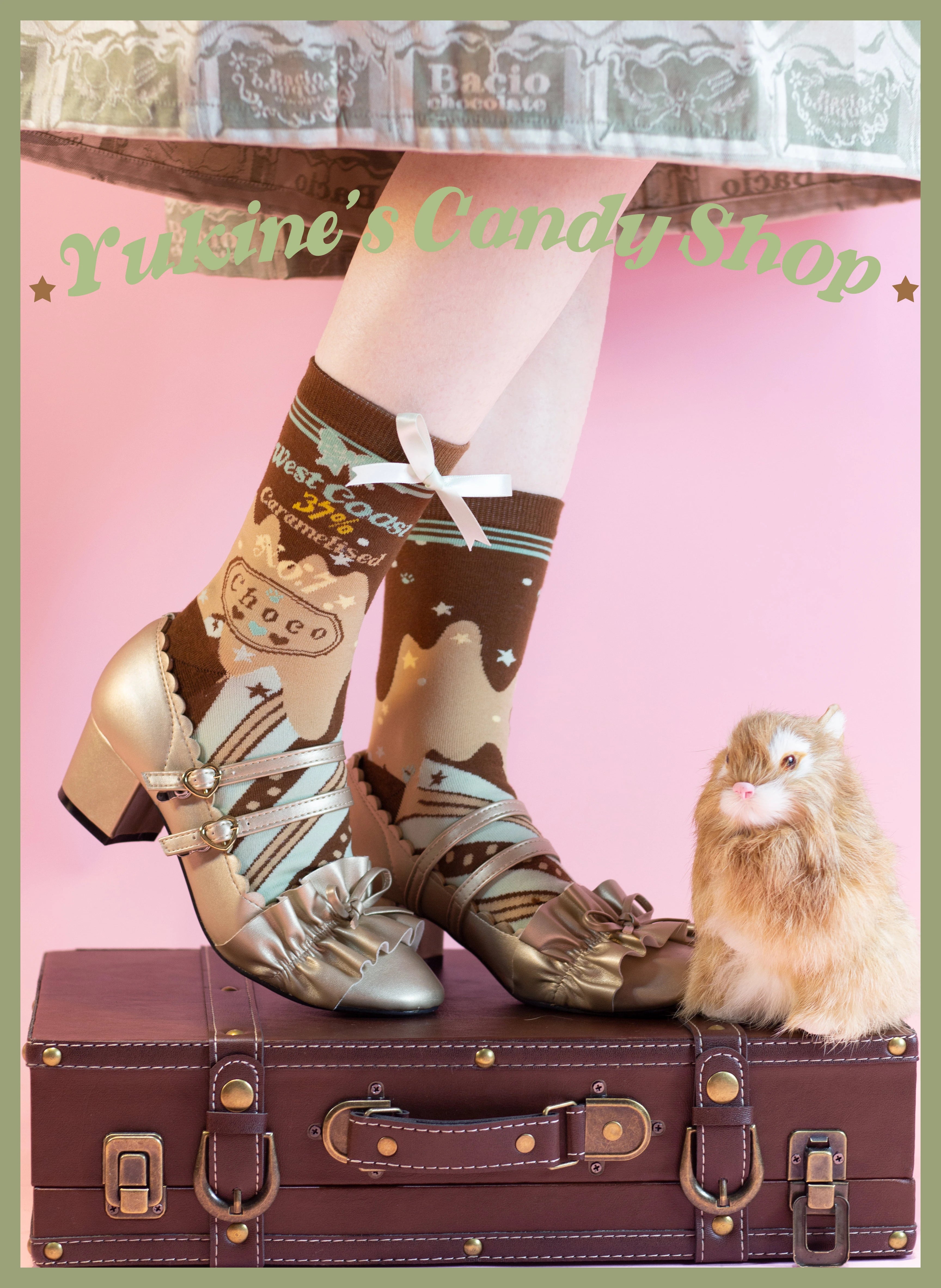 Yukines Box~Kawaii Lolita Chocolate Color Cotton Socks 22190:323694