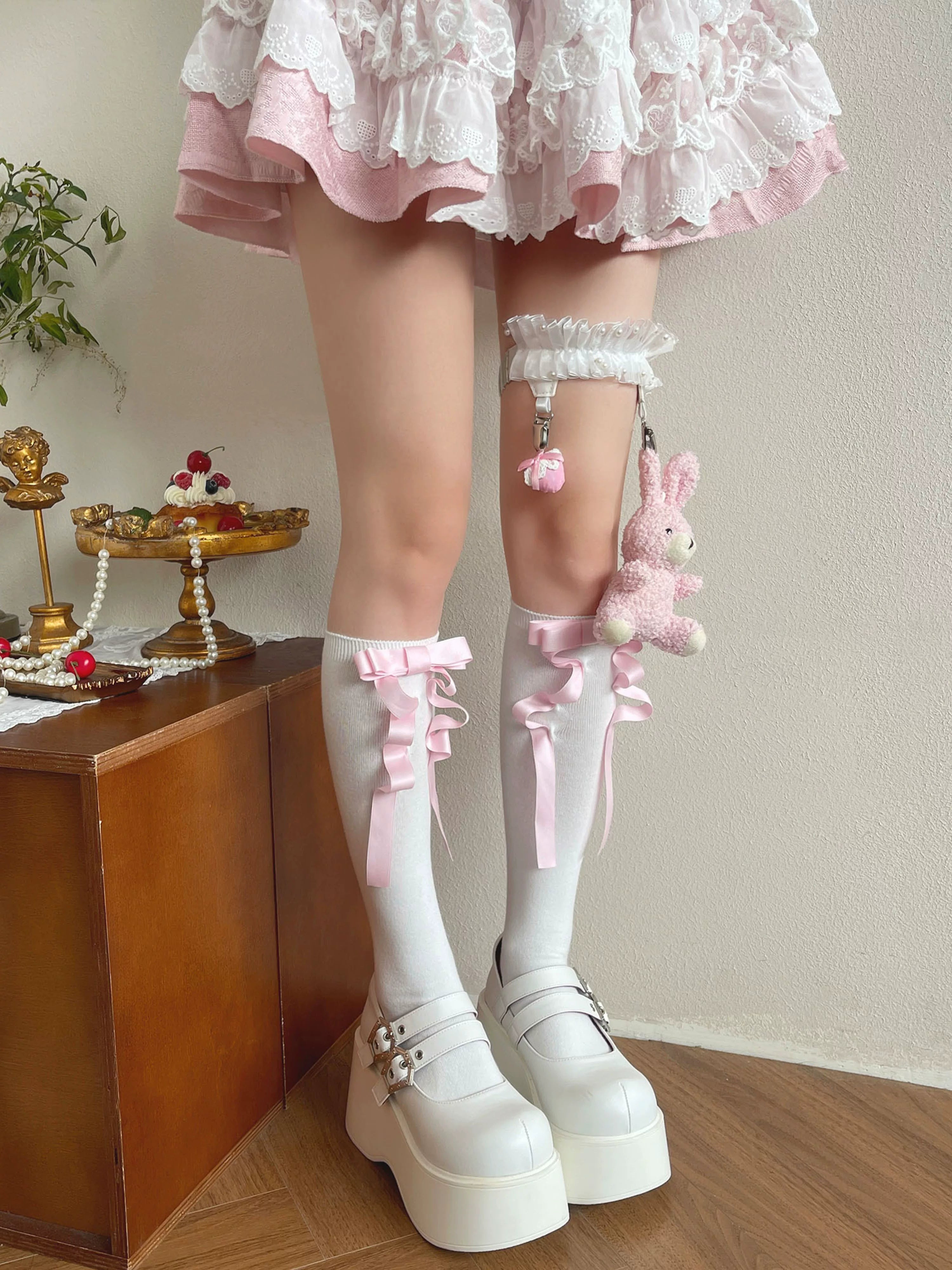 Sweet Lolita Calf Socks, Doll Leg Garter, Little Rabbit & Bows