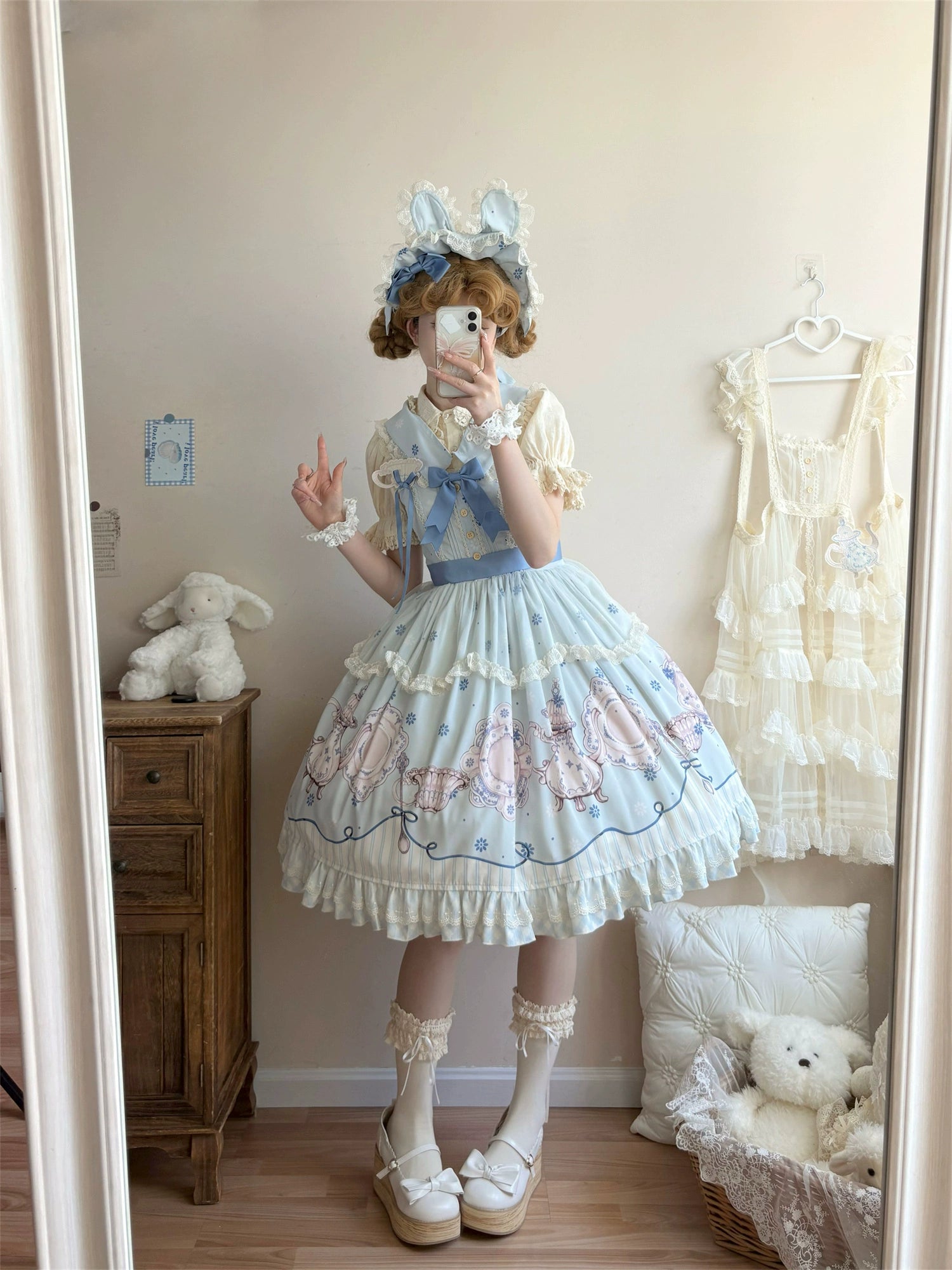 Uncle's Workshop - Veronica Spring Tea - Plate Printed Sweet Lolita Dress
