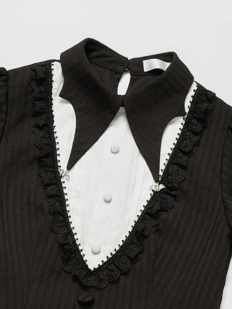 With PUJI - Night Talk - Gothic Lolita Skirt Dress Set, Batwing-shaped Accents 44188:797668